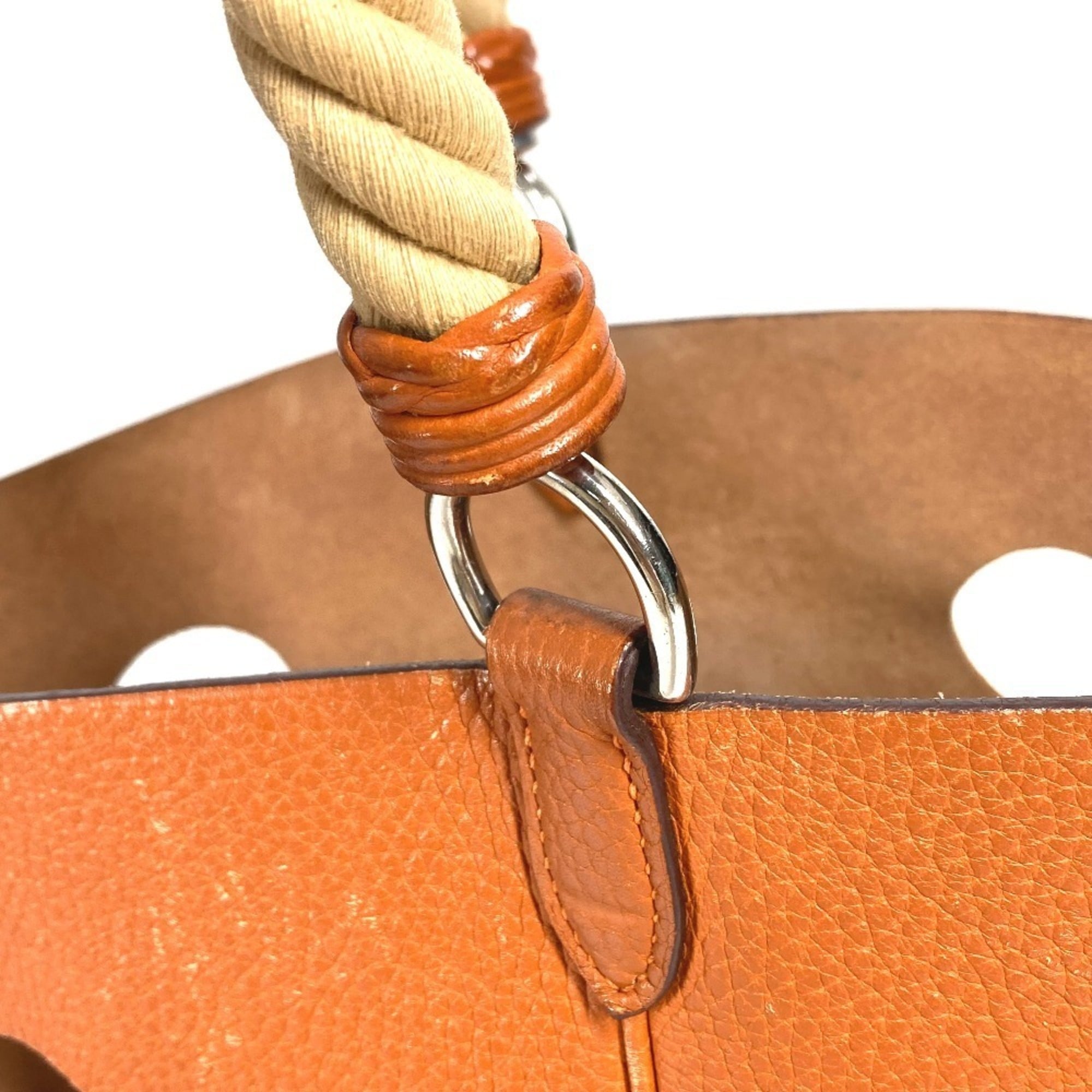 Hermes Orange Taurillon Clemence Leather Handbag Shoulder Bag (Pre-Owned)
