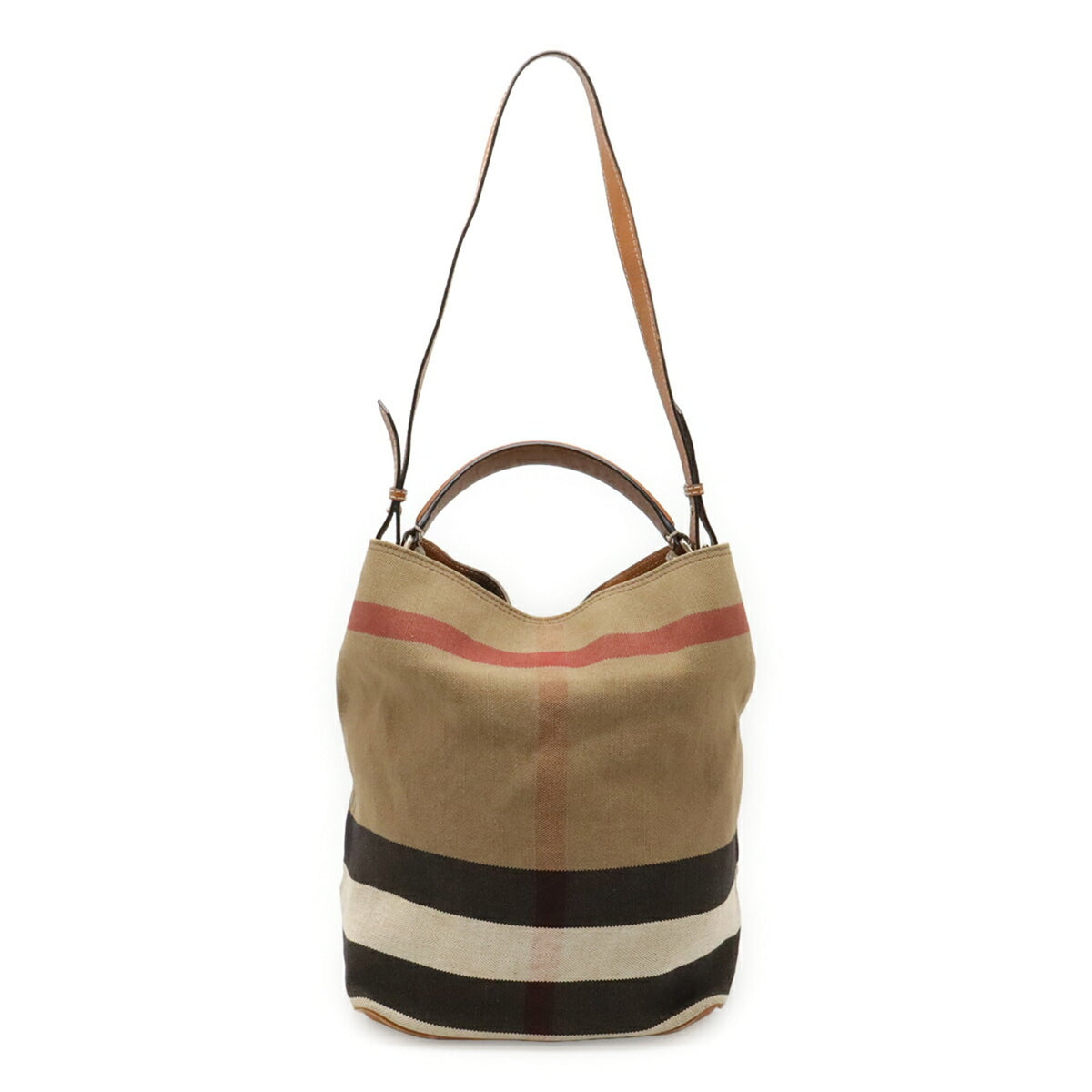 Burberry Black Brown Red Color Canvas Pouch Shoulder Bag (Pre-Owned)