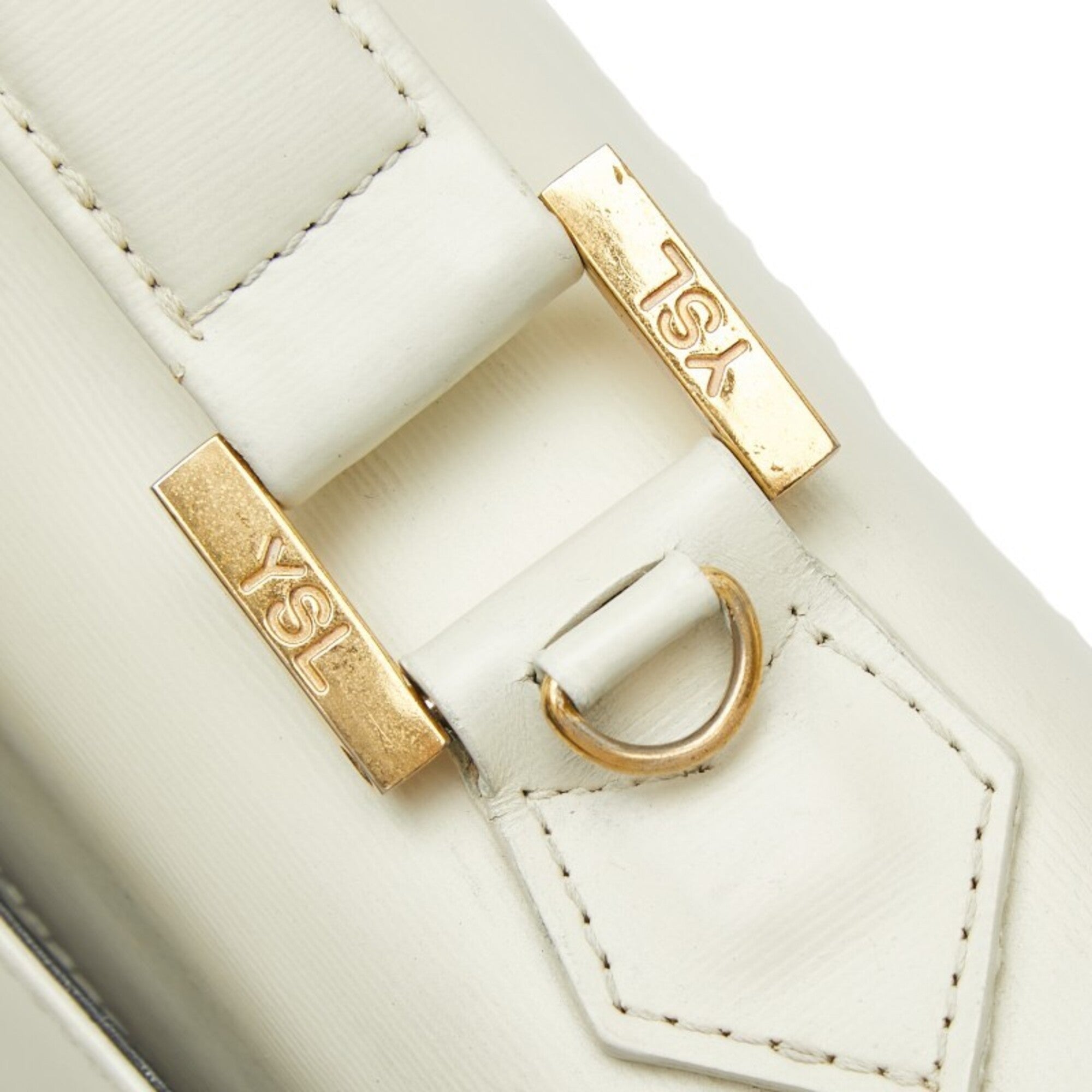 Saint Laurent White Leather Handbag Shoulder Bag (Pre-Owned)