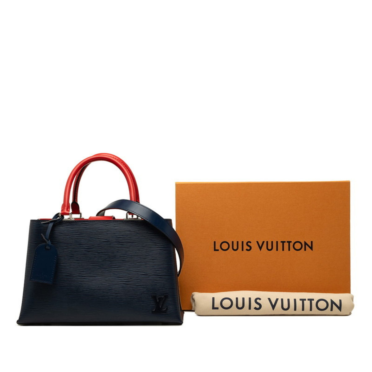 Louis Vuitton Blue Coquelicots Indigo Leather Handbag Shoulder Bag (Pre-Owned)