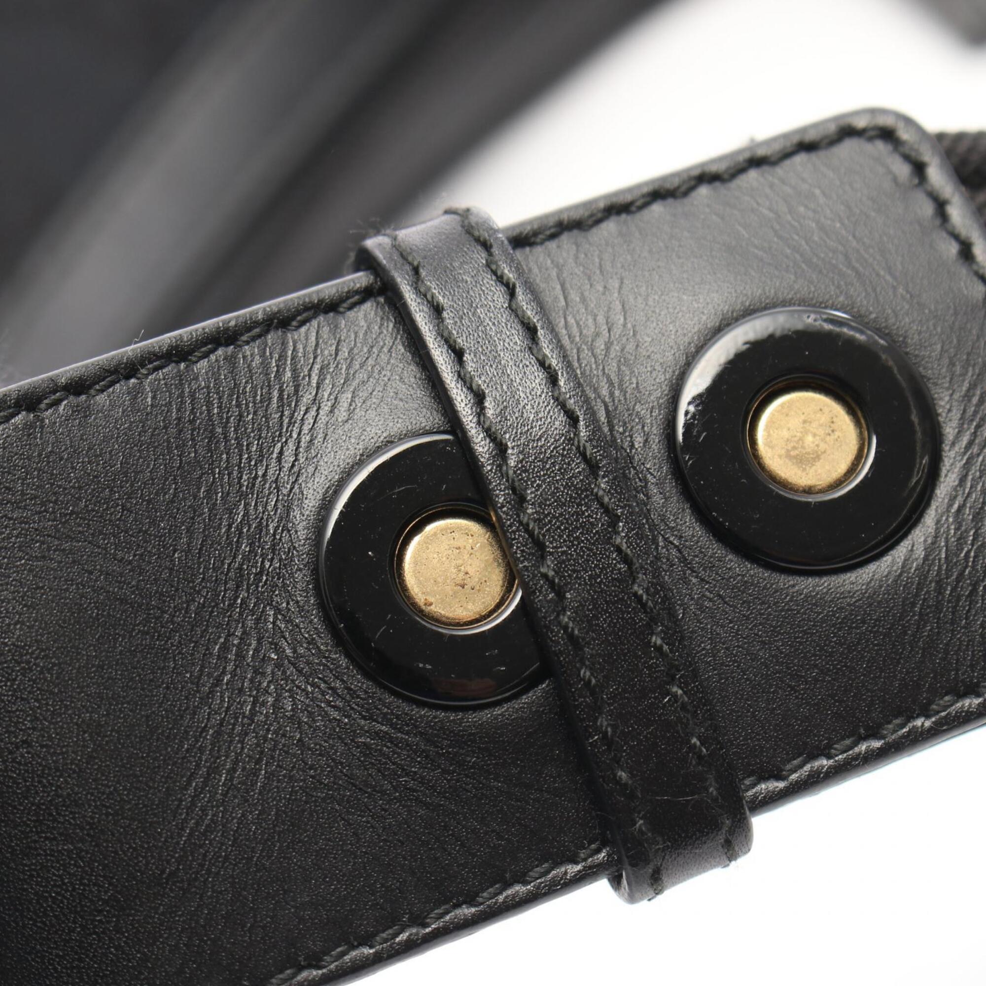 Gucci Black Canvas Leather Shoulder Bag (Pre-Owned)