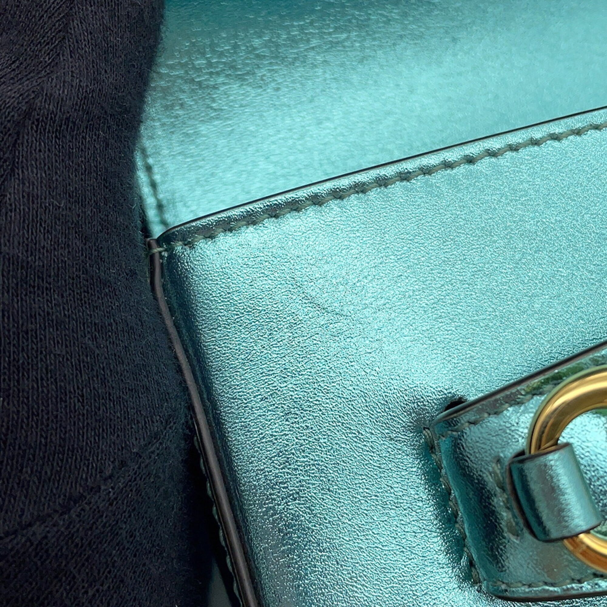 Gucci Light Blue Leather Handbag Shoulder Bag (Pre-Owned)