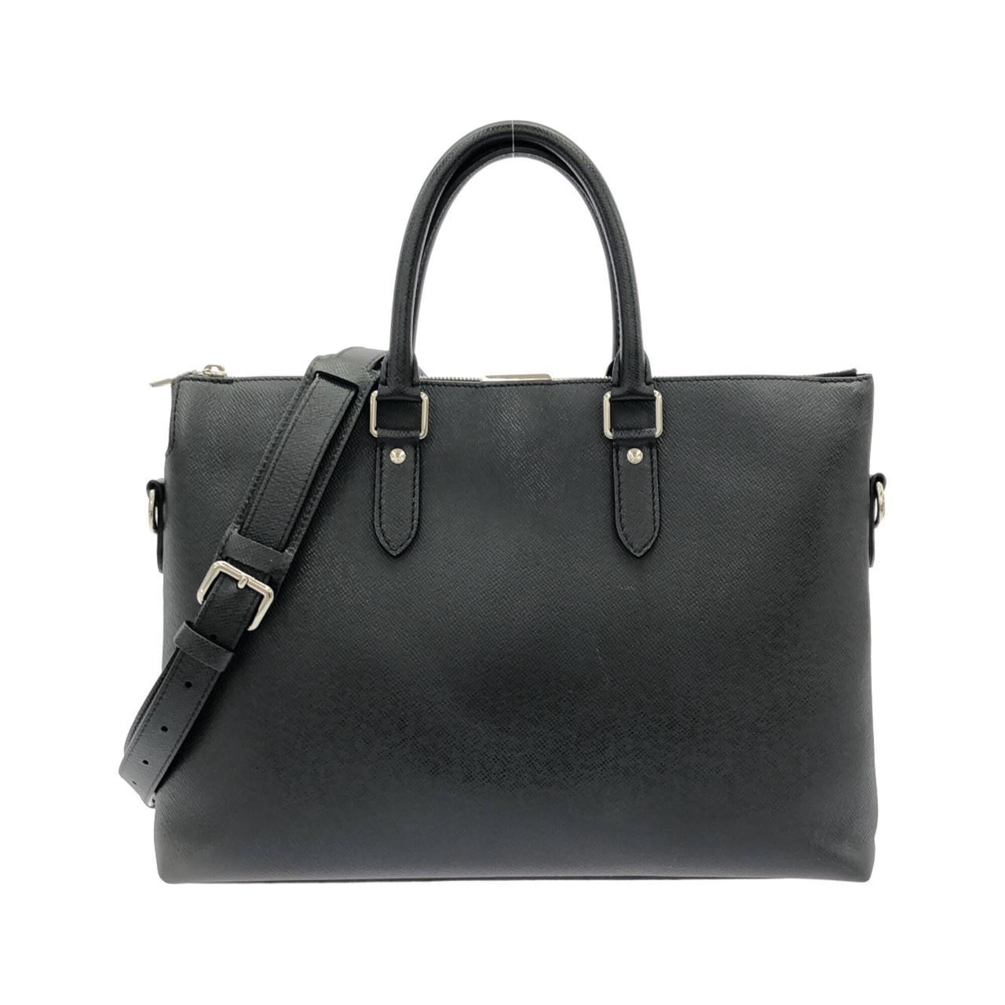 Louis Vuitton Black Leather Briefcase Handbag (Pre-Owned)