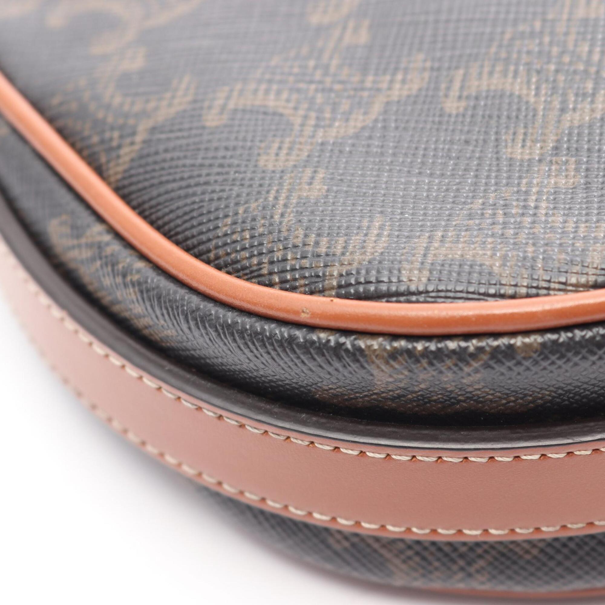 Celine Black Brown Coated Canvas Leather Handbag (Pre-Owned)