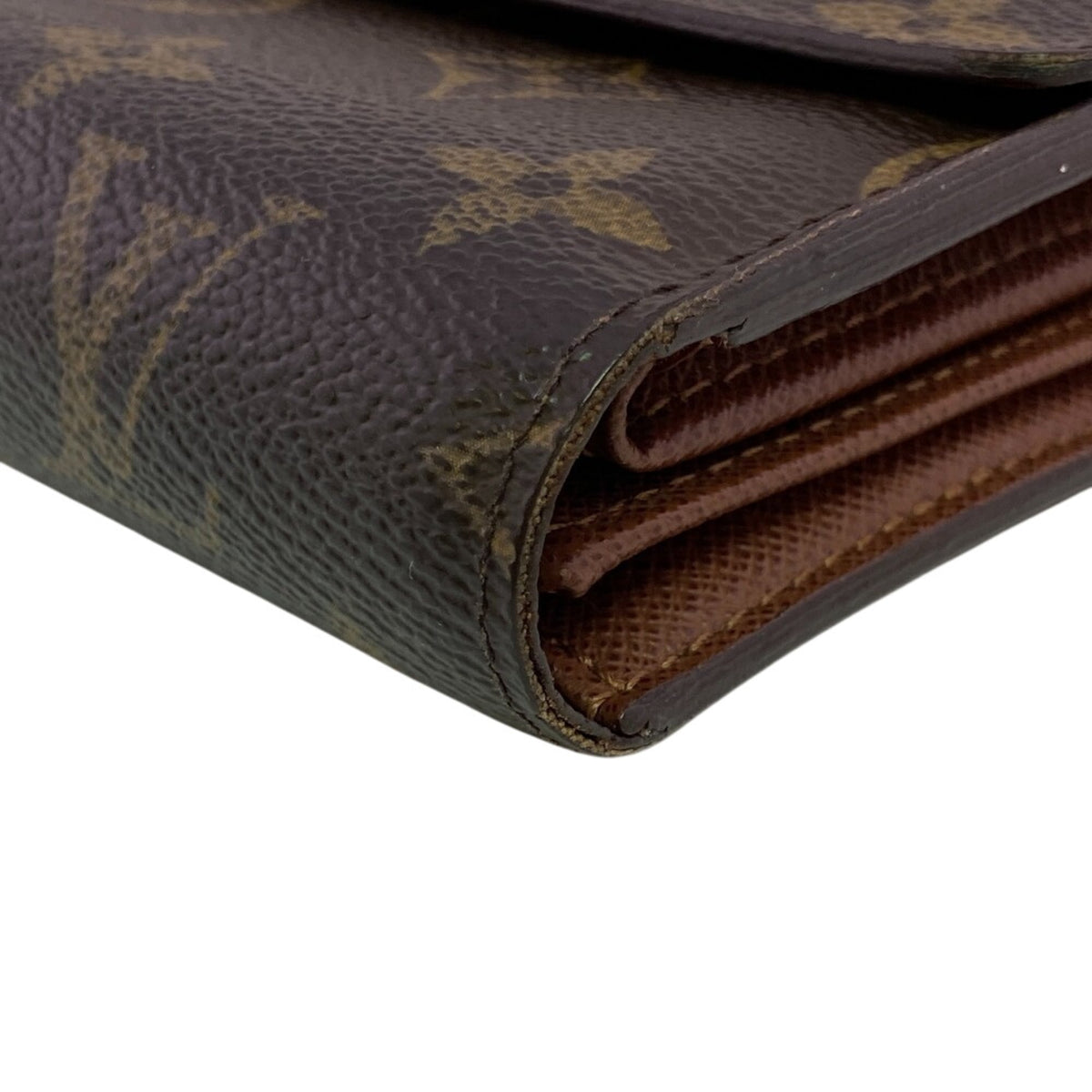 Louis Vuitton Brown Leather Wallet (Tri-Fold) (Pre-Owned)