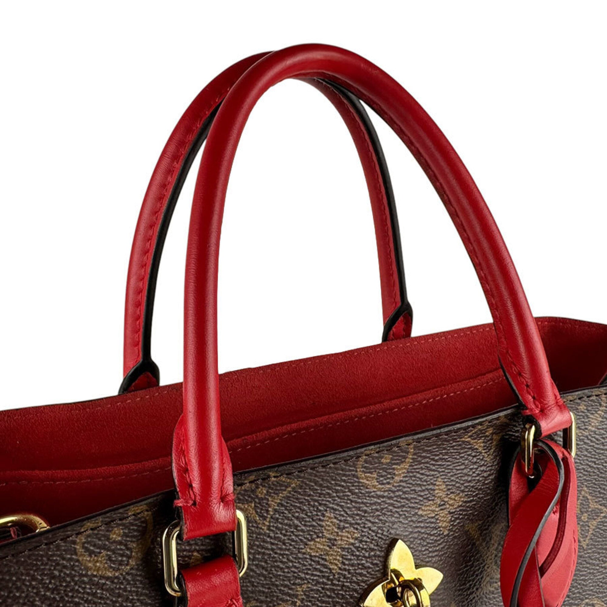 Louis Vuitton Brown Monogram Red Color Monogram Handbag Shoulder Bag (Pre-Owned)