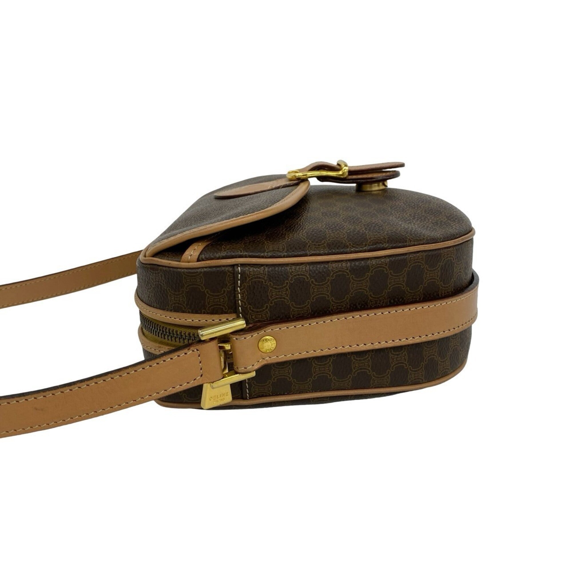 Celine Brown Leather Pvc Pochette Shoulder Bag (Pre-Owned)