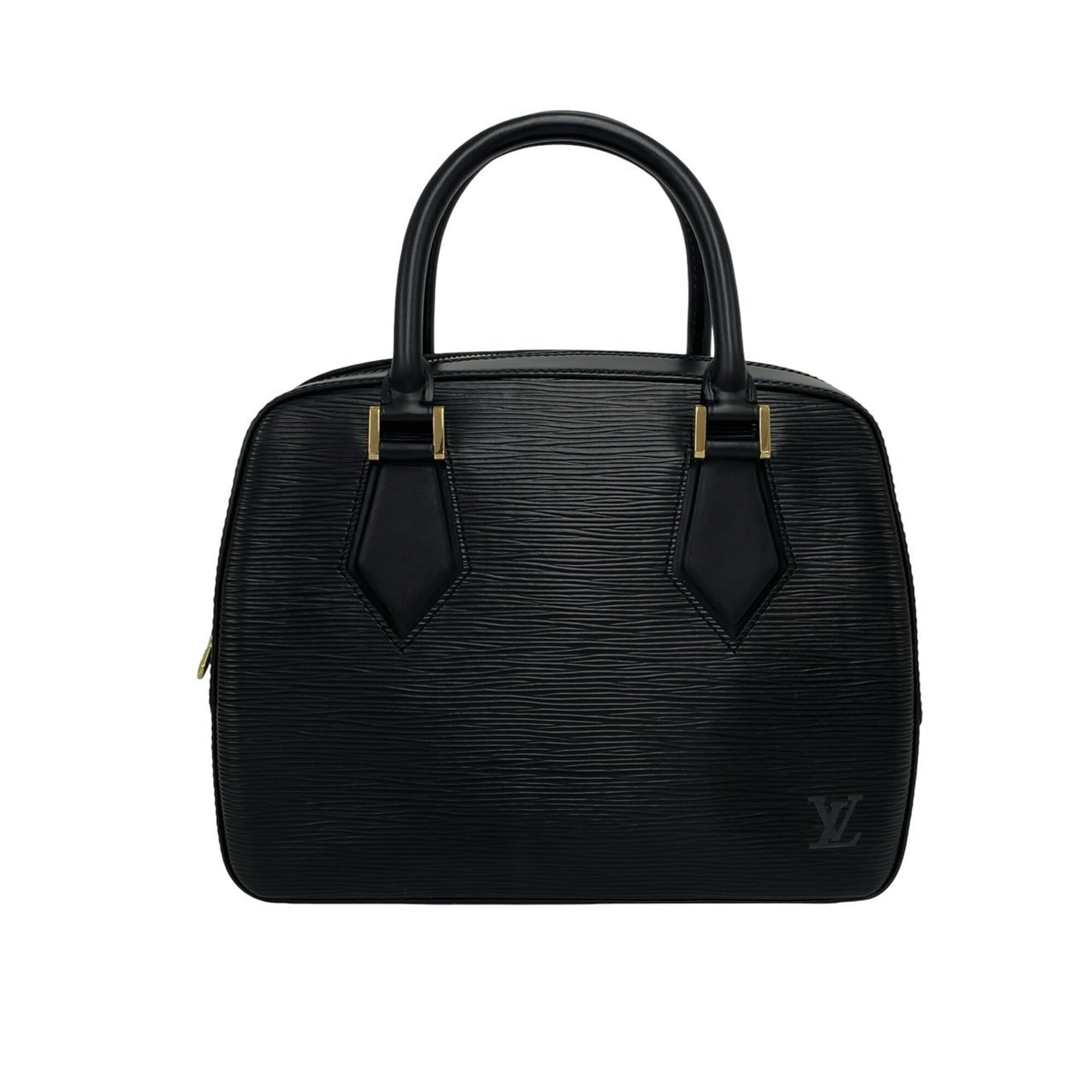Louis Vuitton Black Leather Boston Bag Handbag (Pre-Owned)