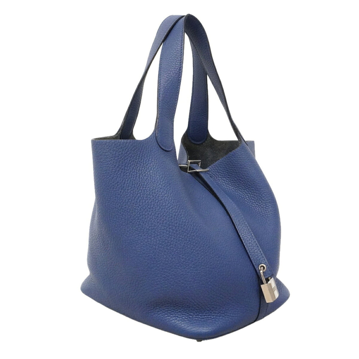 Hermes Bleu Saphir Taurillon Clemence Leather Handbag (Pre-Owned)