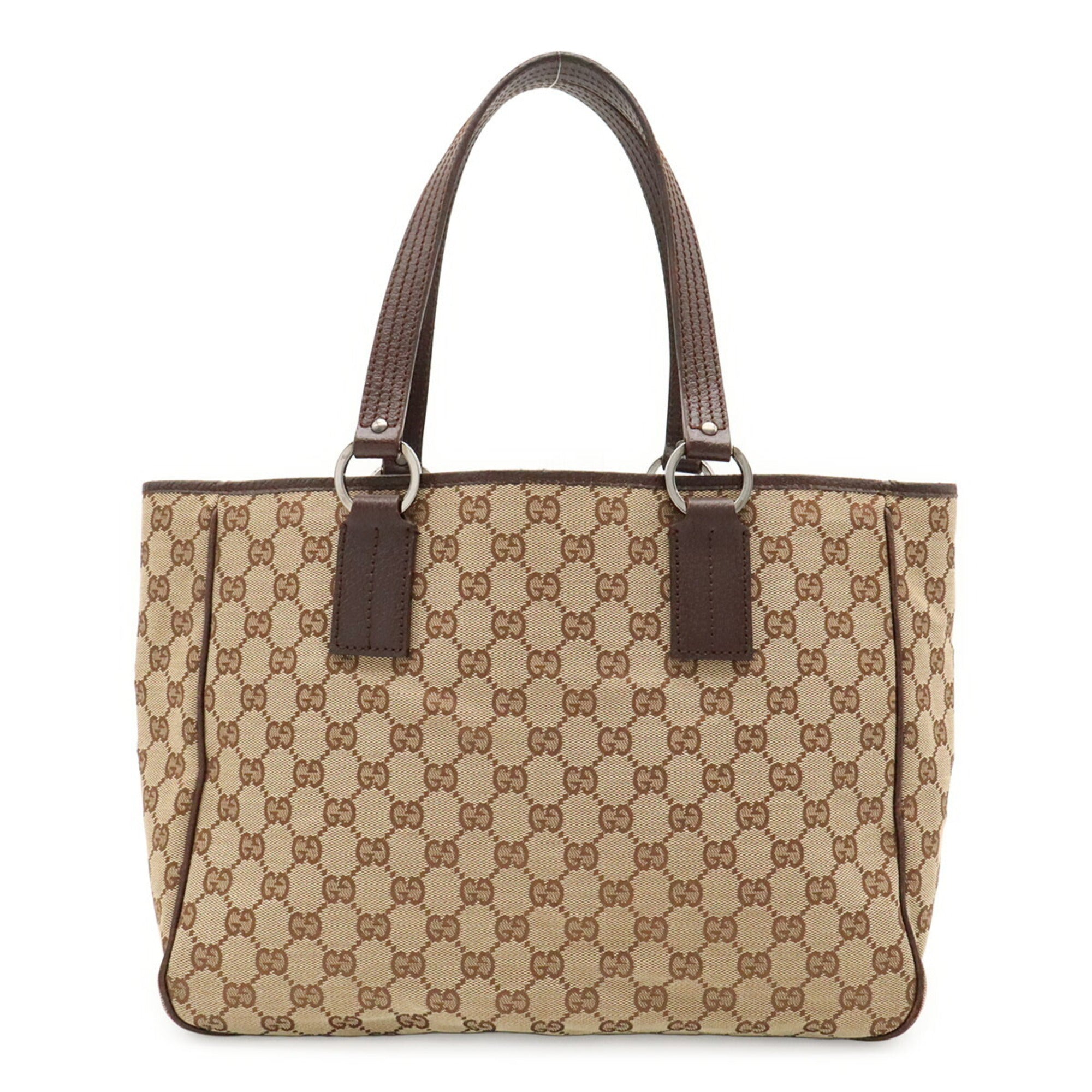 Gucci Beige Dark Brown Khaki Gg Canvas Shoulder Bag Tote Bag (Pre-Owned)