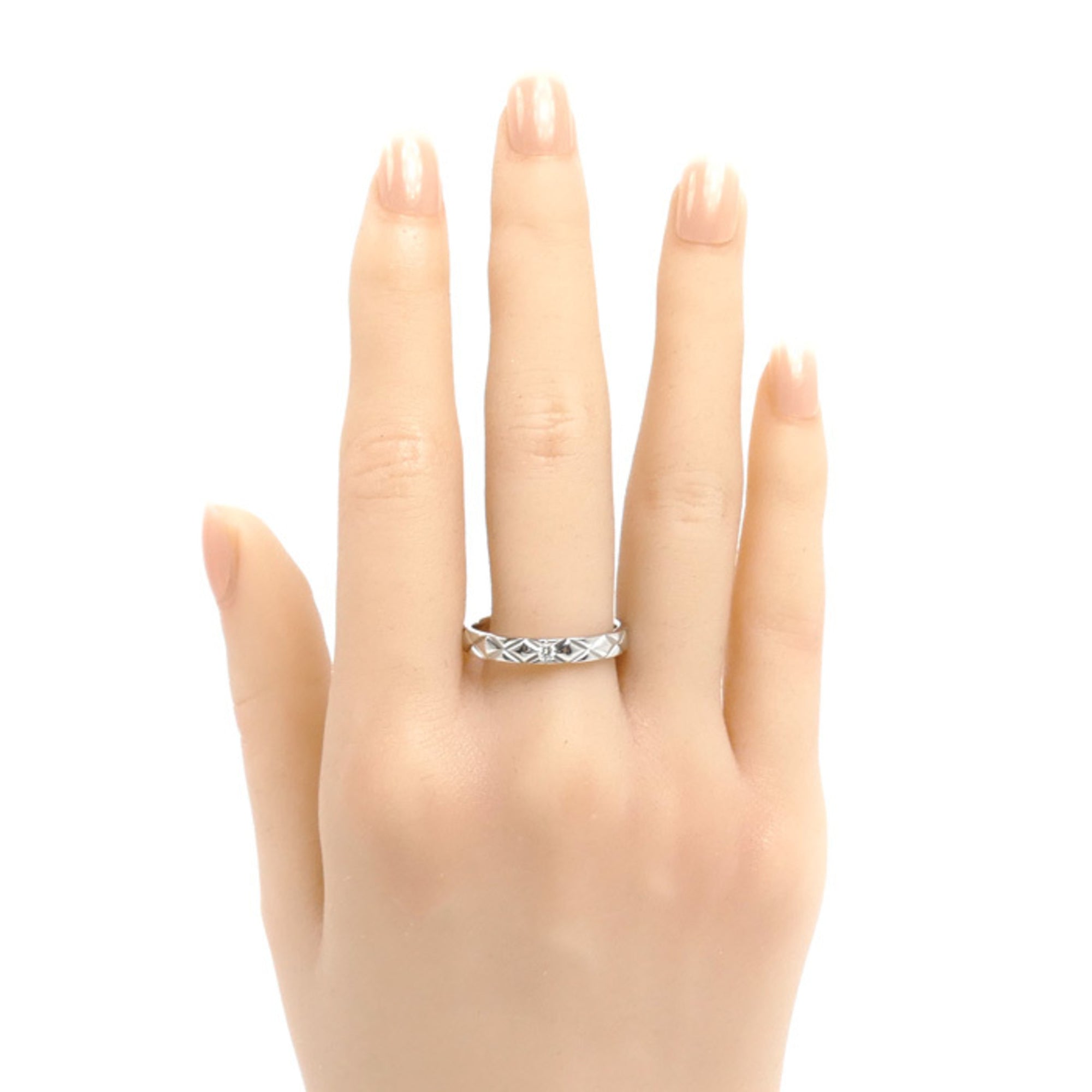 Chanel Platinum 950 Band Ring (Pre-Owned)