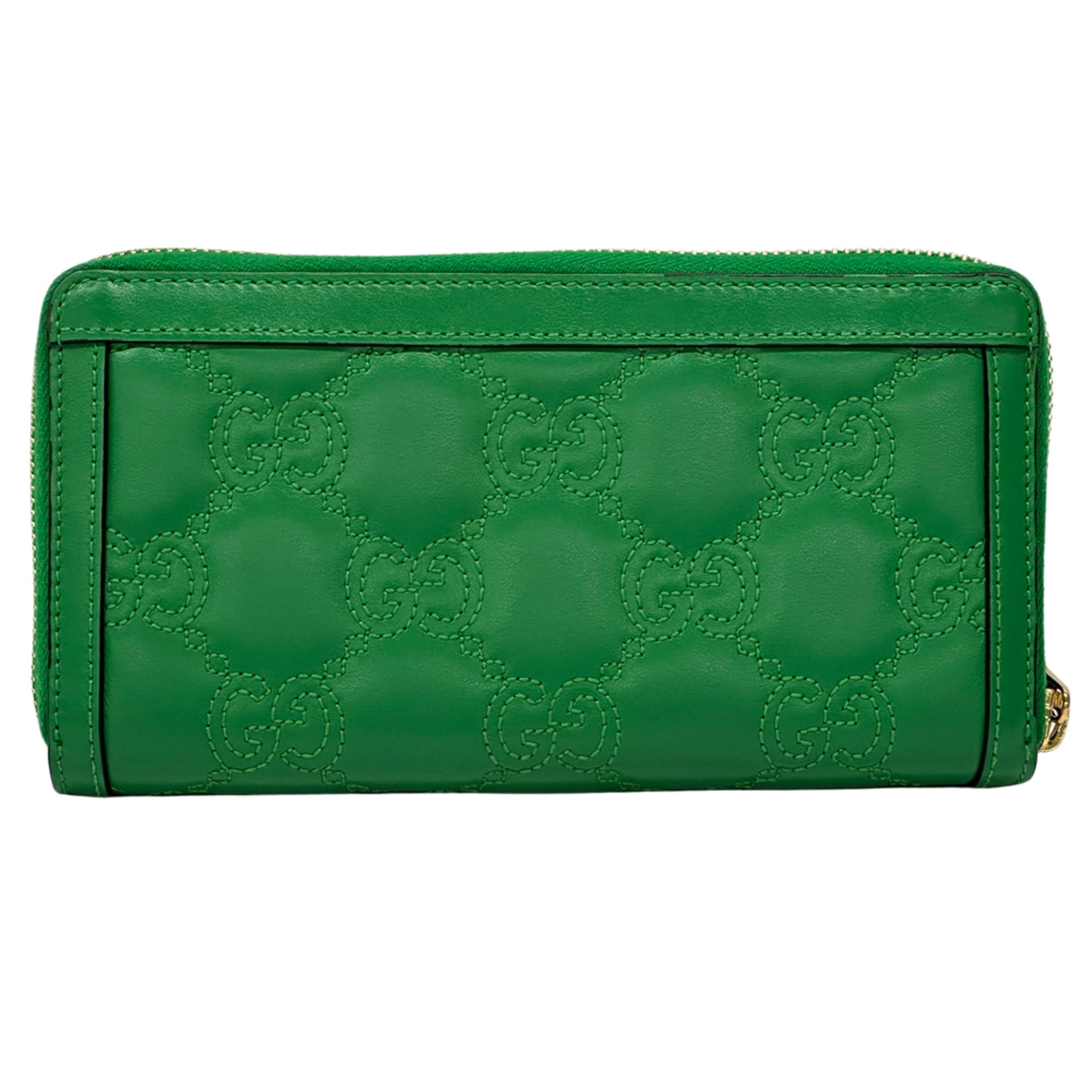 Gucci Green Leather Long Wallet (Bi-Fold) (Pre-Owned)