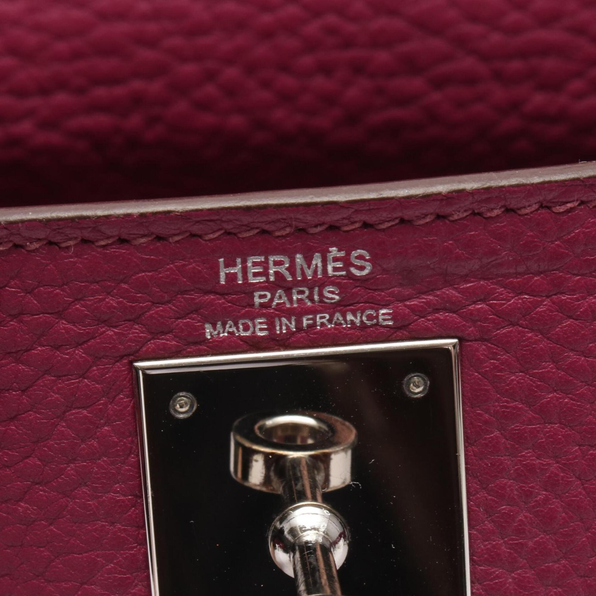 Hermes Purple Taurillon Clemence Leather Handbag (Pre-Owned)