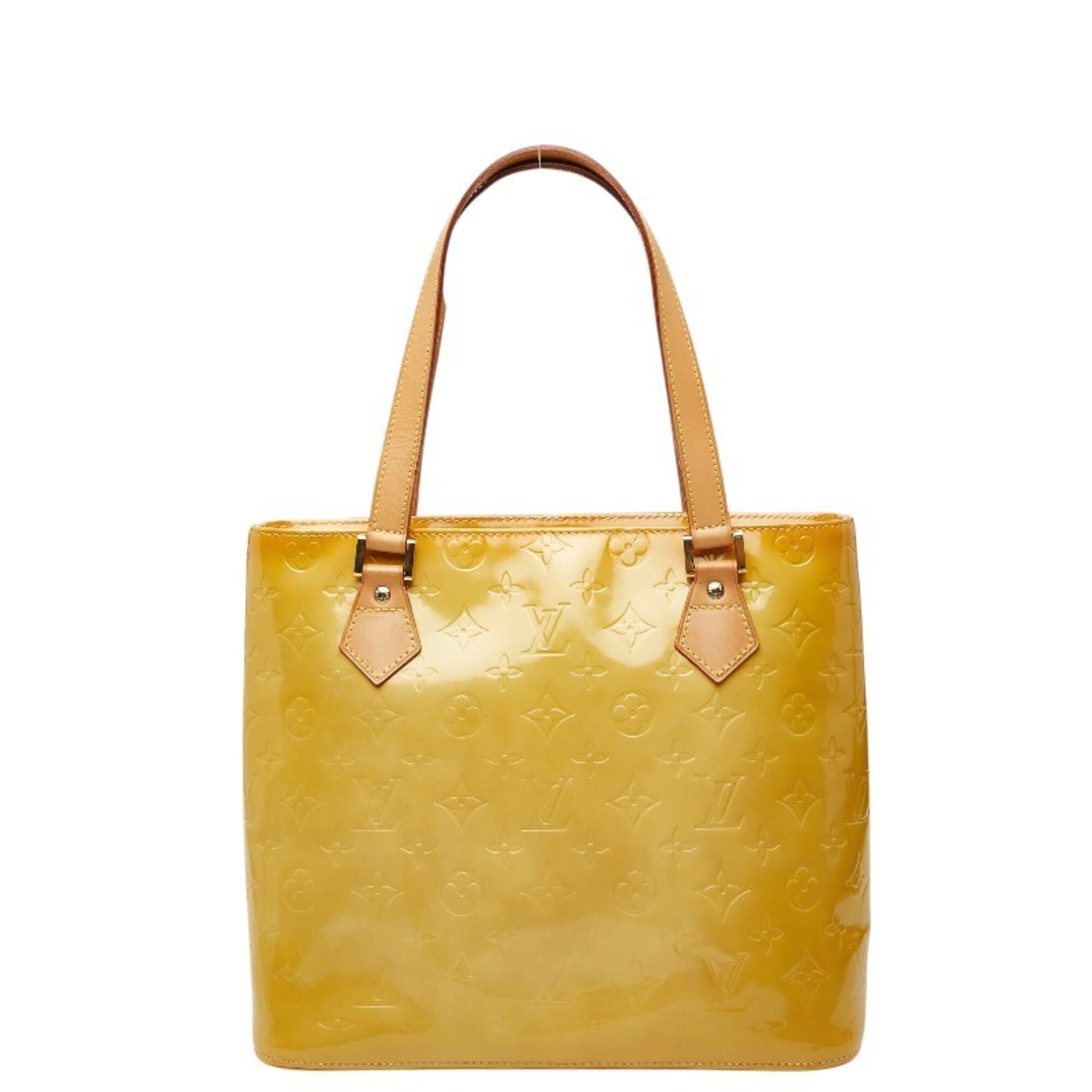 Louis Vuitton Yellow Patent Leather Handbag Tote Bag (Pre-Owned)