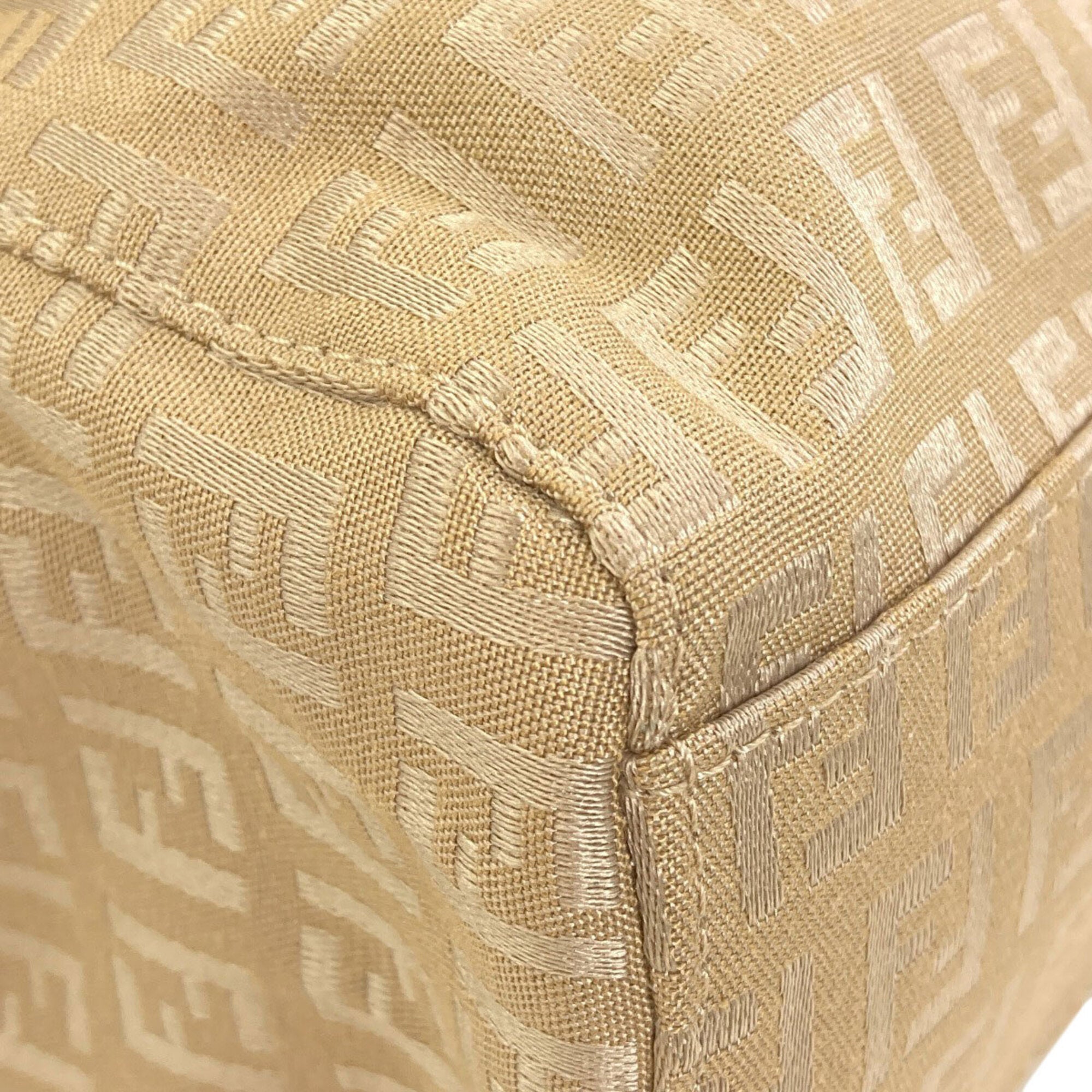 Fendi Zucca Beige Canvas Tote Bag (Pre-Owned)