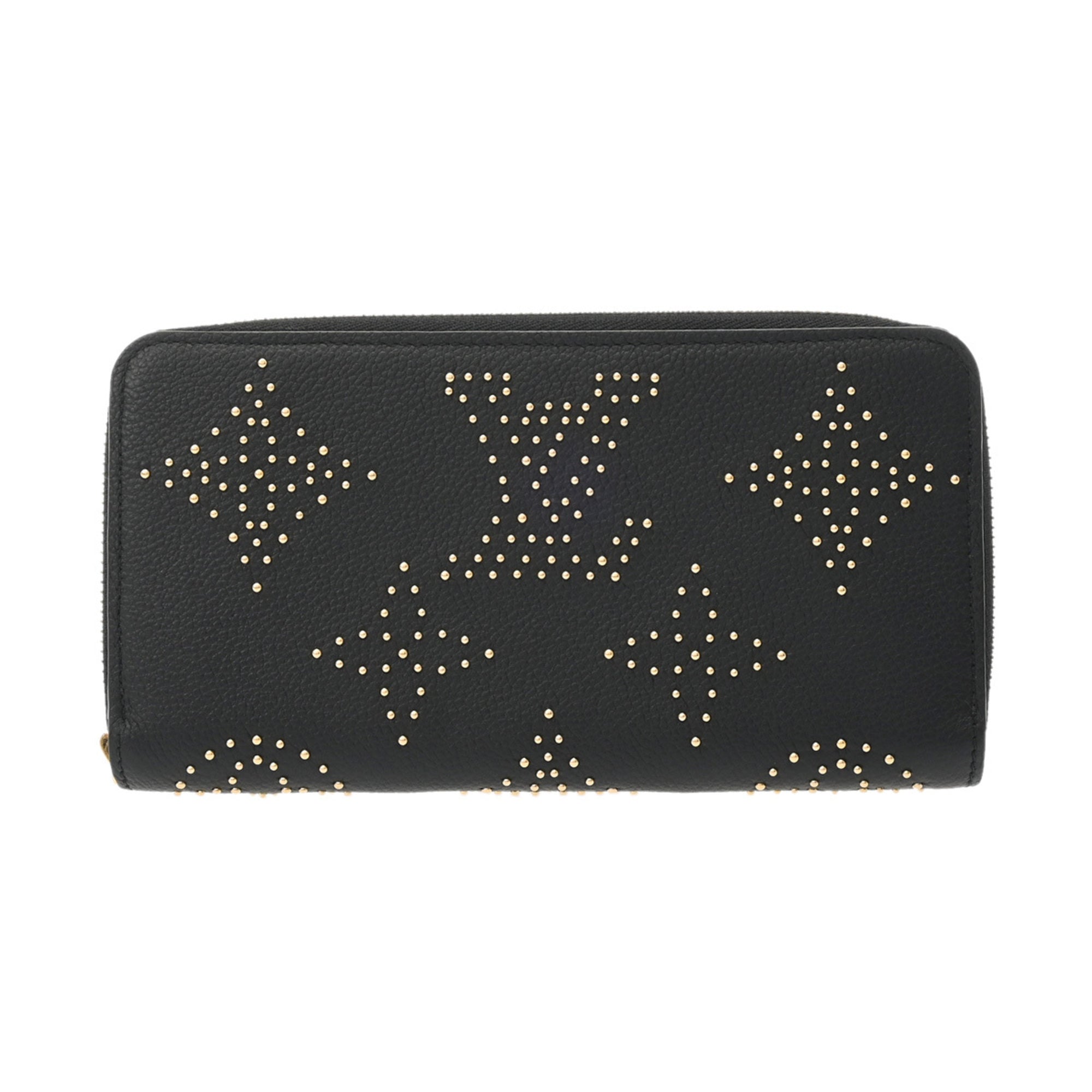 Louis Vuitton Noir Leather Long Wallet (Bi-Fold) (Pre-Owned)