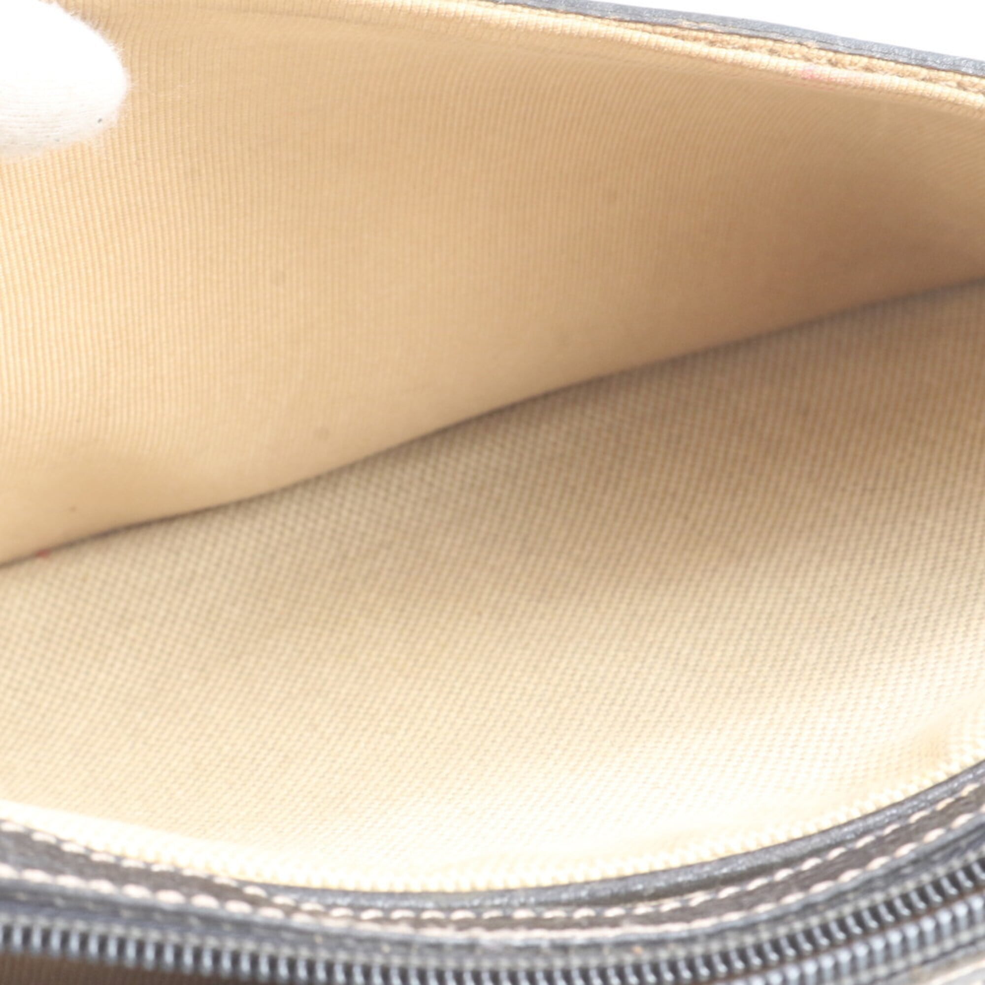 Bally Beige Navy Leather Canvas Shoulder Bag (Pre-Owned)