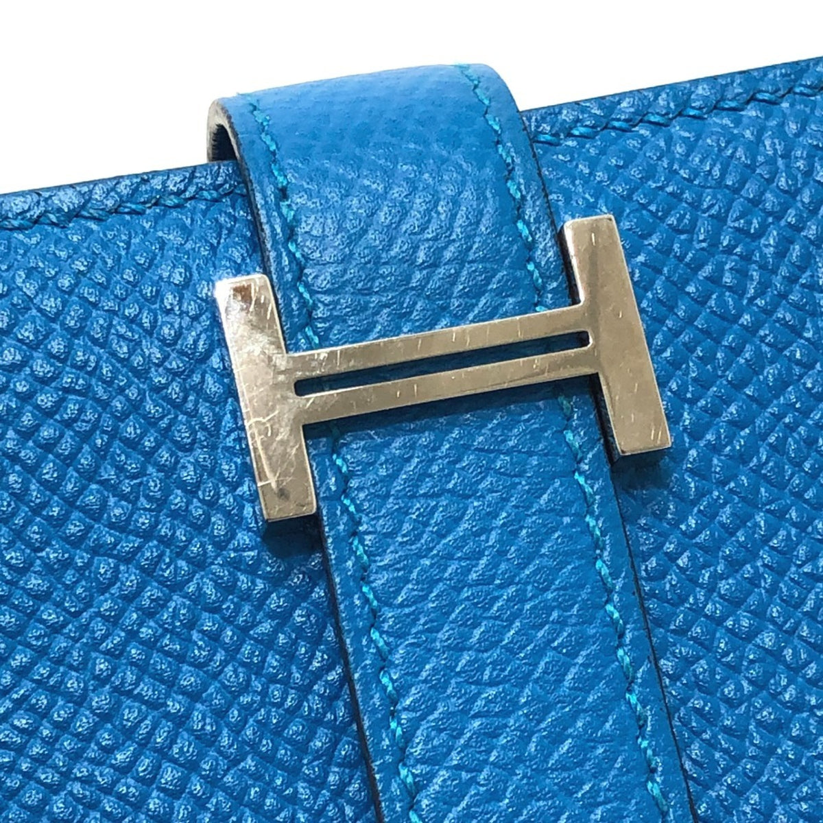 Hermes Blue Epsom Leather Long Wallet (Bi-Fold) (Pre-Owned)