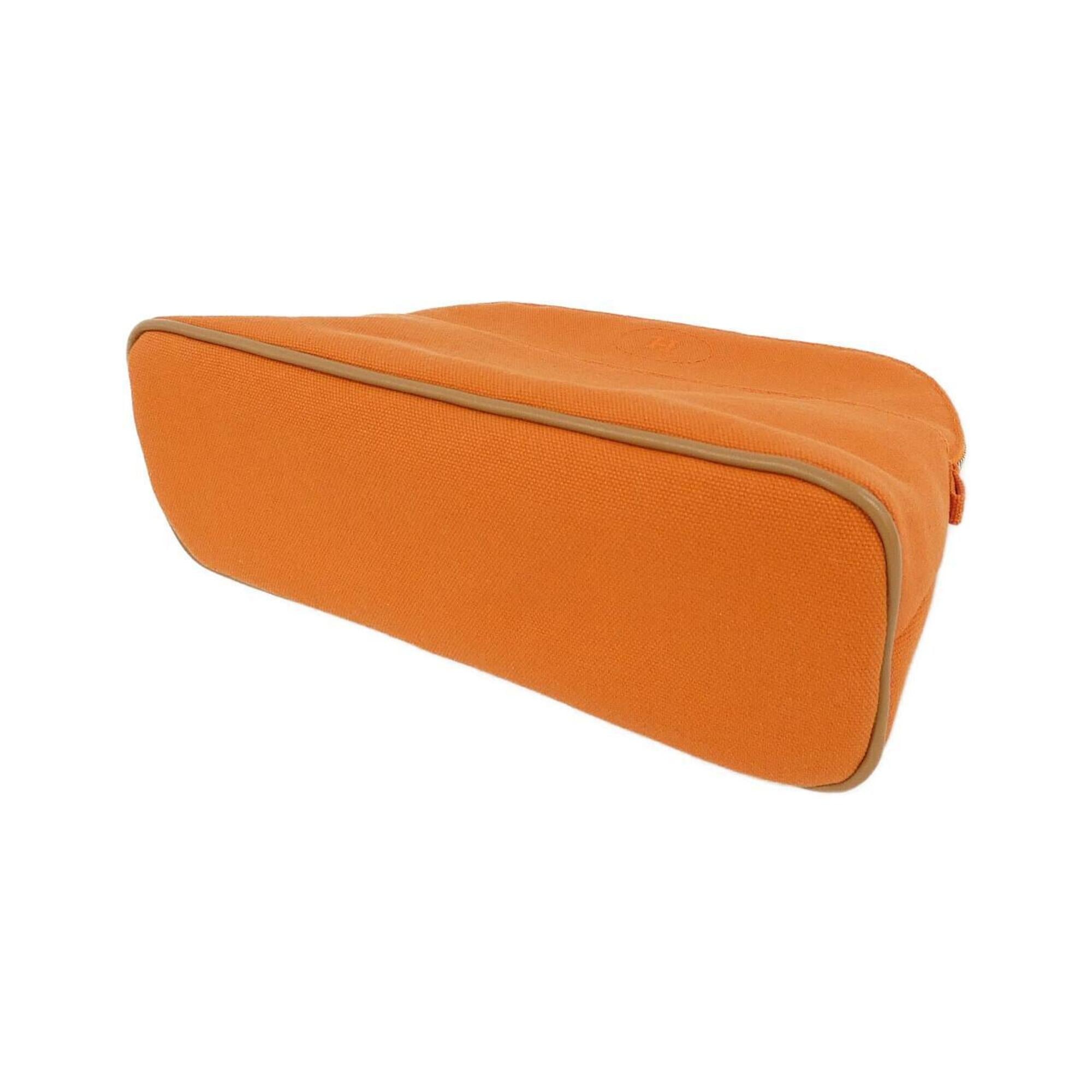Hermes Feu Orange Canvas Handbag Pouch (Pre-Owned)