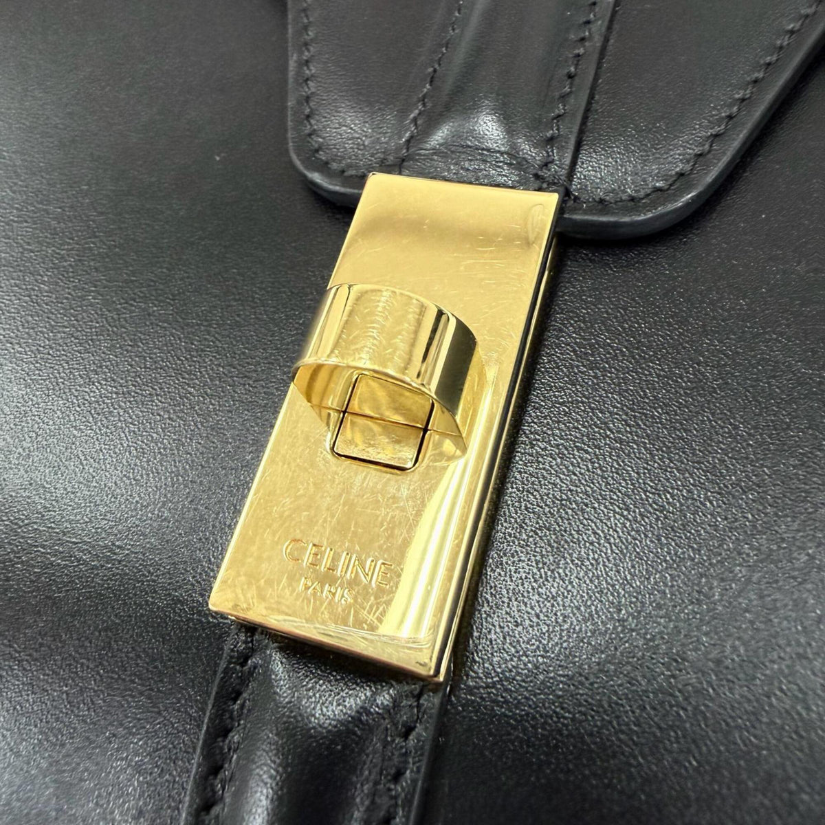 Celine Black Leather Handbag Shoulder Bag (Pre-Owned)