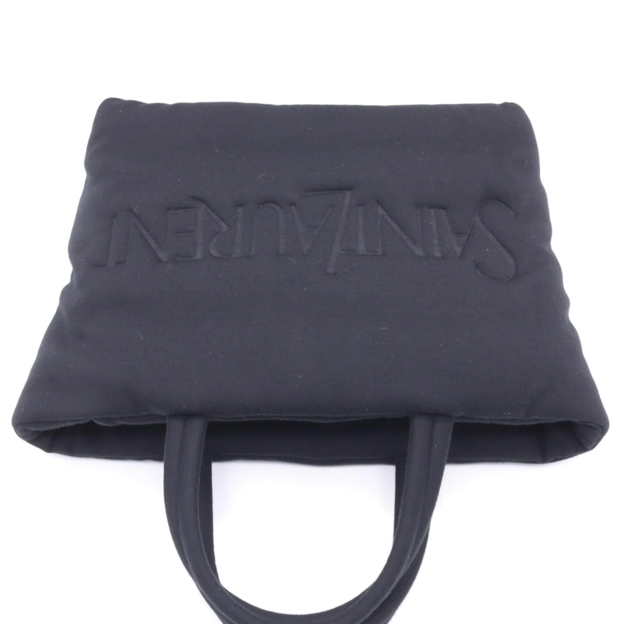 Yves Saint Laurent Black Cotton Handbag Tote Bag (Pre-Owned)