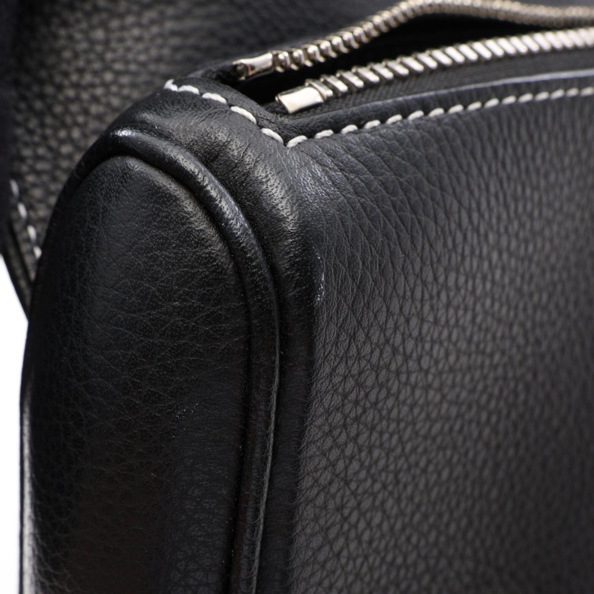 Christian Dior Black Leather Handbag Saddle Bag Sling Bag (Pre-Owned)