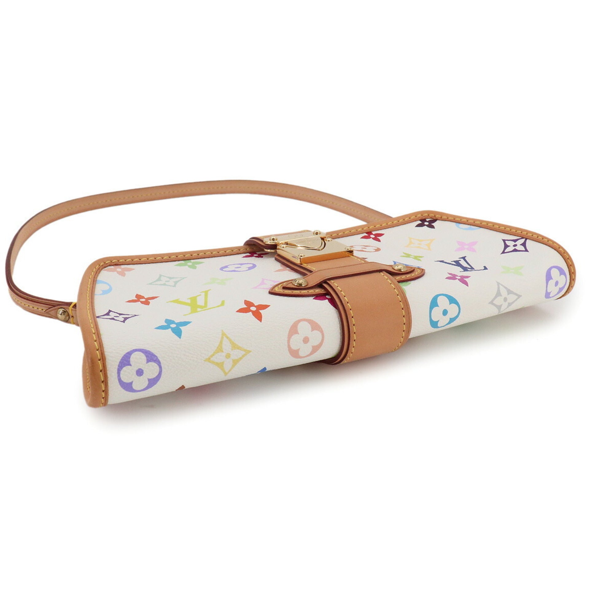 Louis Vuitton Blanc Multi-Color Monogram Multicolore Canvas Handbag Shoulder Bag (Pre-Owned)