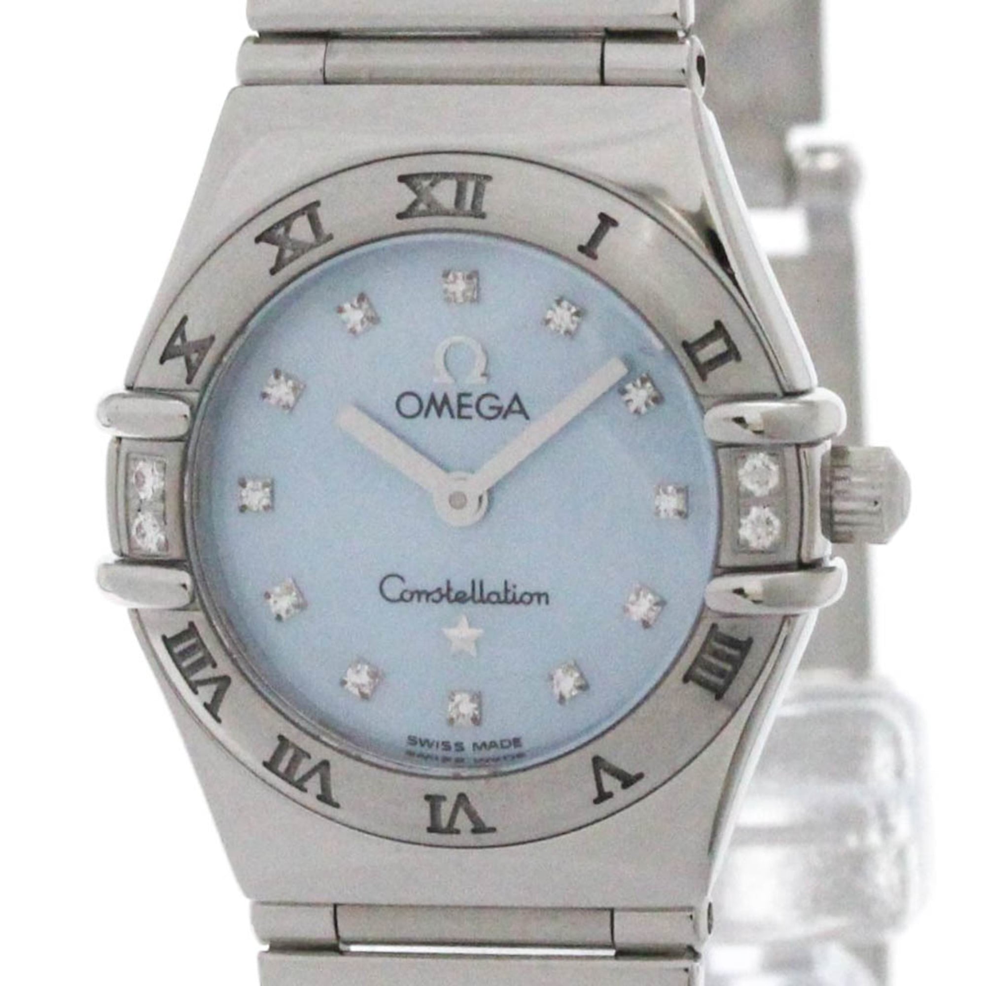 Omega Constellation My Choice Quartz Watch Stainless Steel With Diamond Bezel And Mother Of Pearl Watch (Pre-Owned)