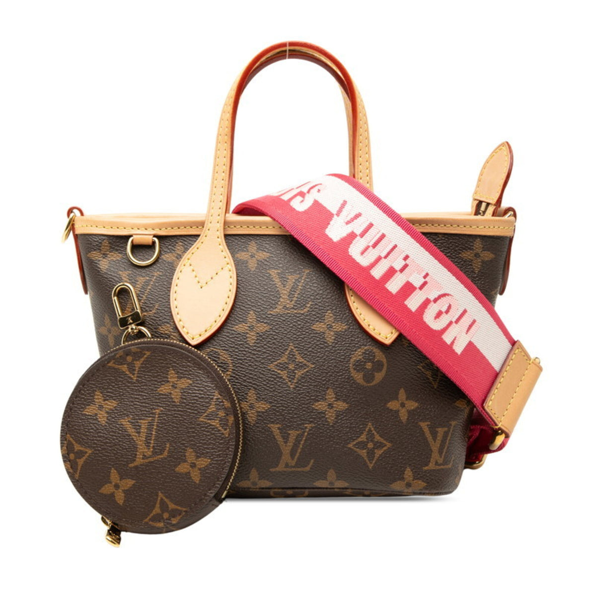Louis Vuitton Brown Pink Pvc Leather Handbag Pouch Shoulder Bag (Pre-Owned)