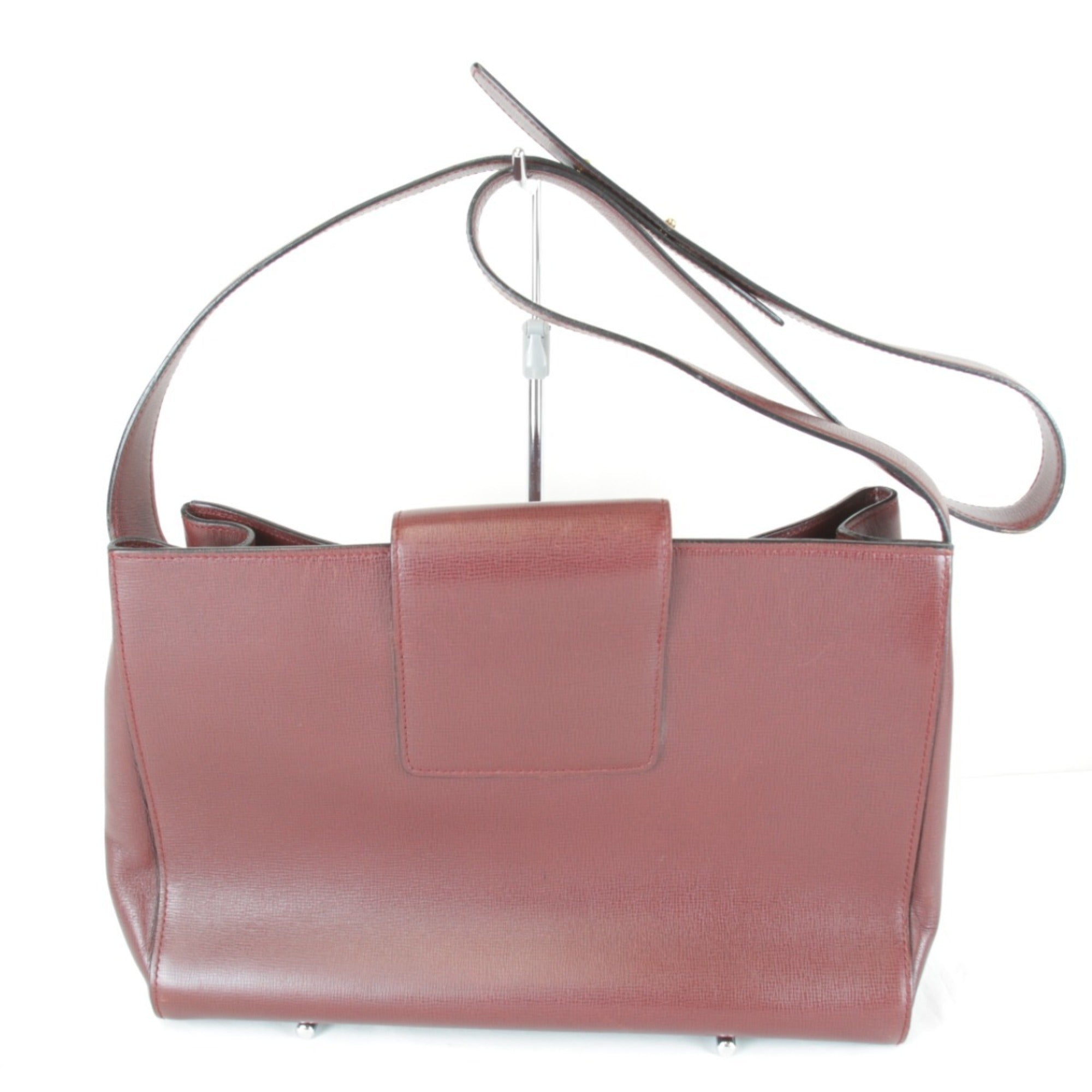 Cartier Wine Red Leather Shoulder Bag (Pre-Owned)