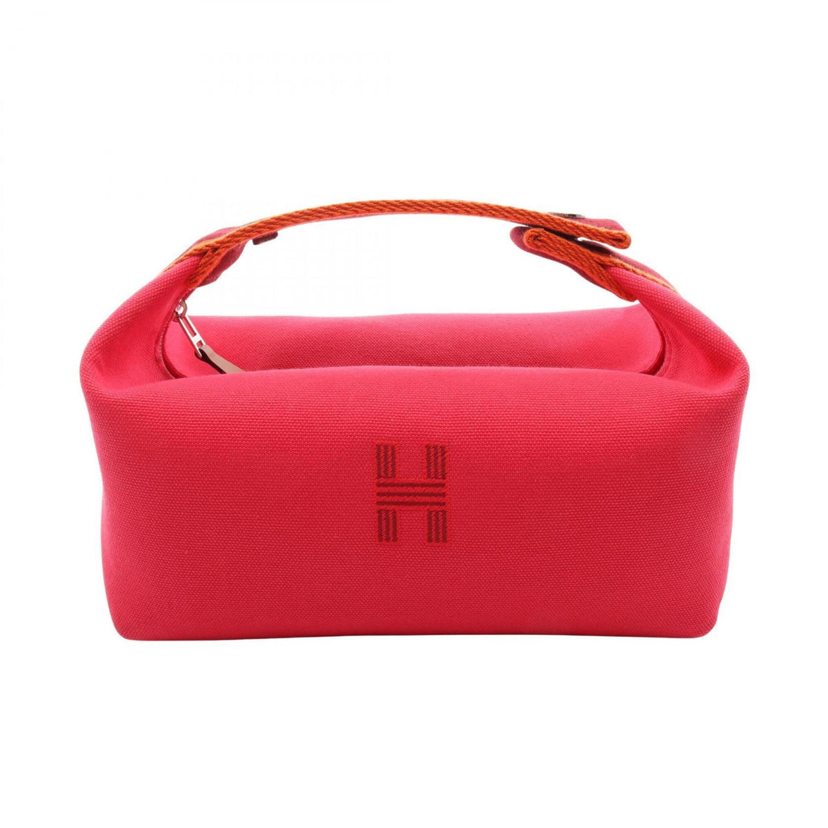 Hermes Bordeaux Orange Pink Canvas Handbag (Pre-Owned)