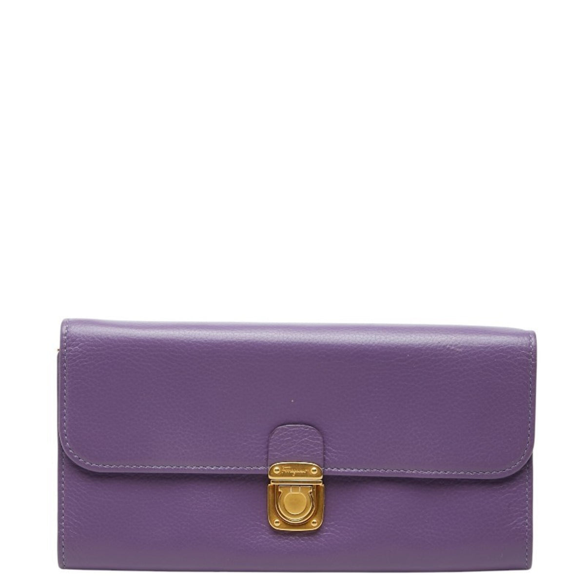 Salvatore Ferragamo Purple Leather Coin Purse/Coin Case (Pre-Owned)