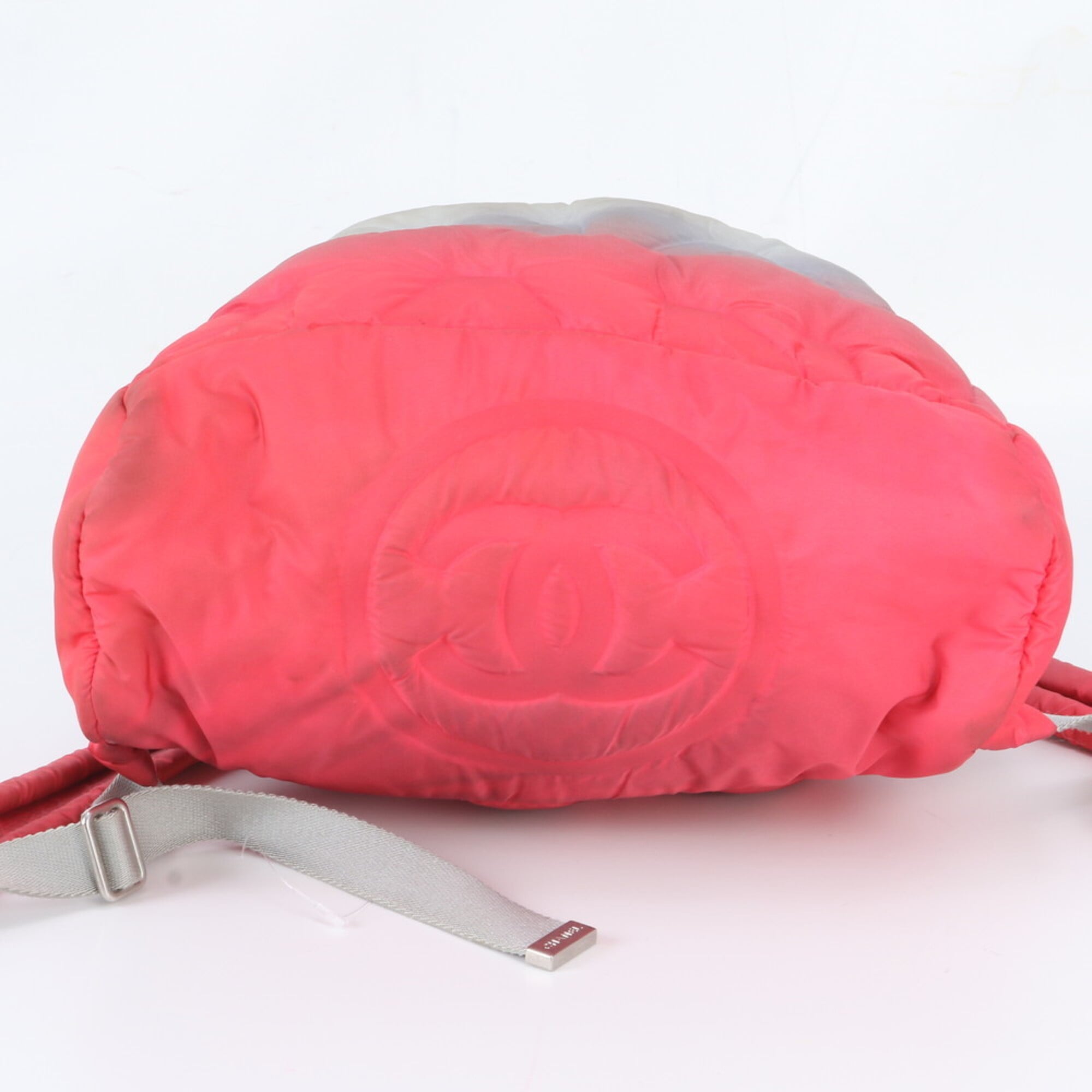 Chanel Blue Pink Nylon Backpack Handbag (Pre-Owned)