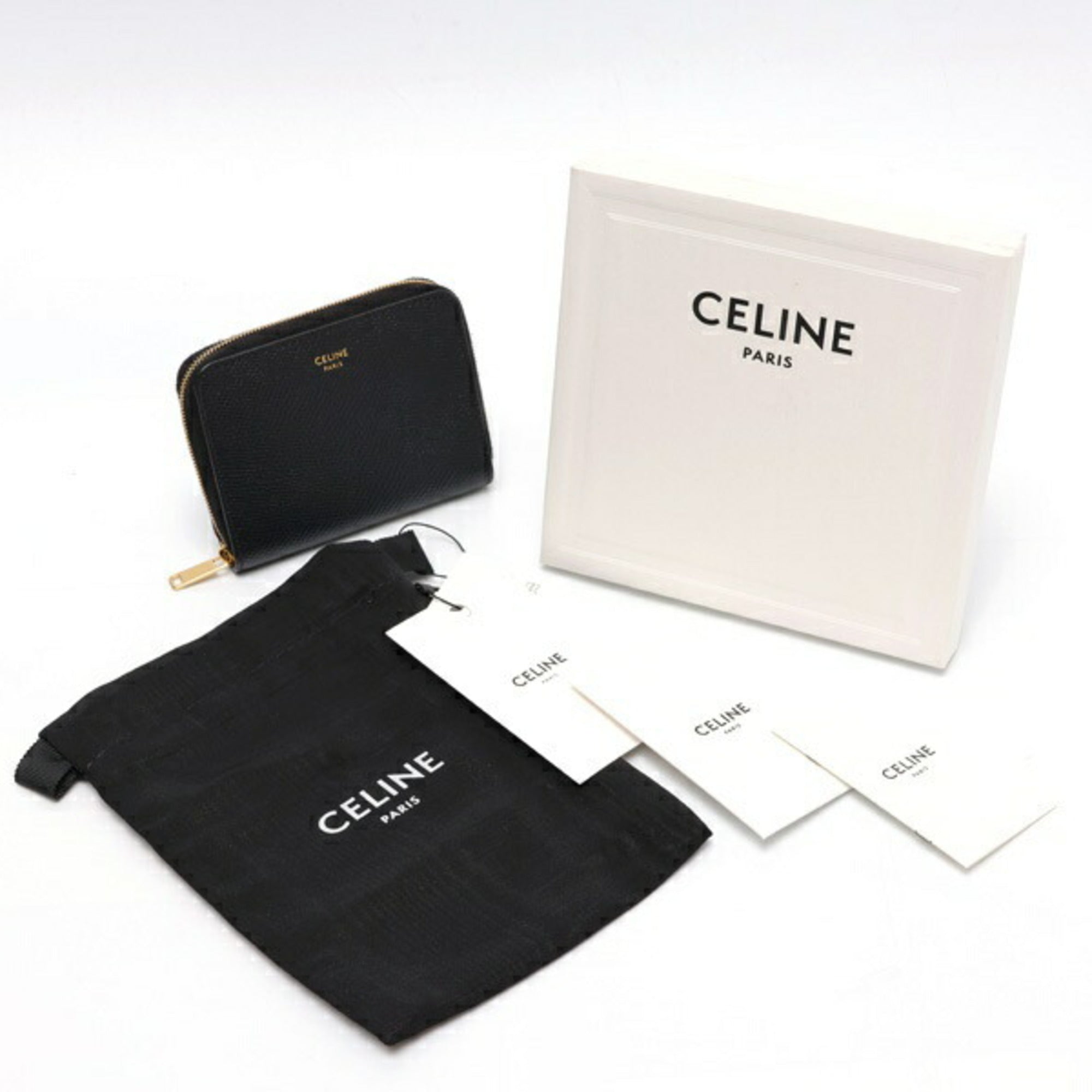 Celine Black Leather Coin Purse/Coin Case (Pre-Owned)