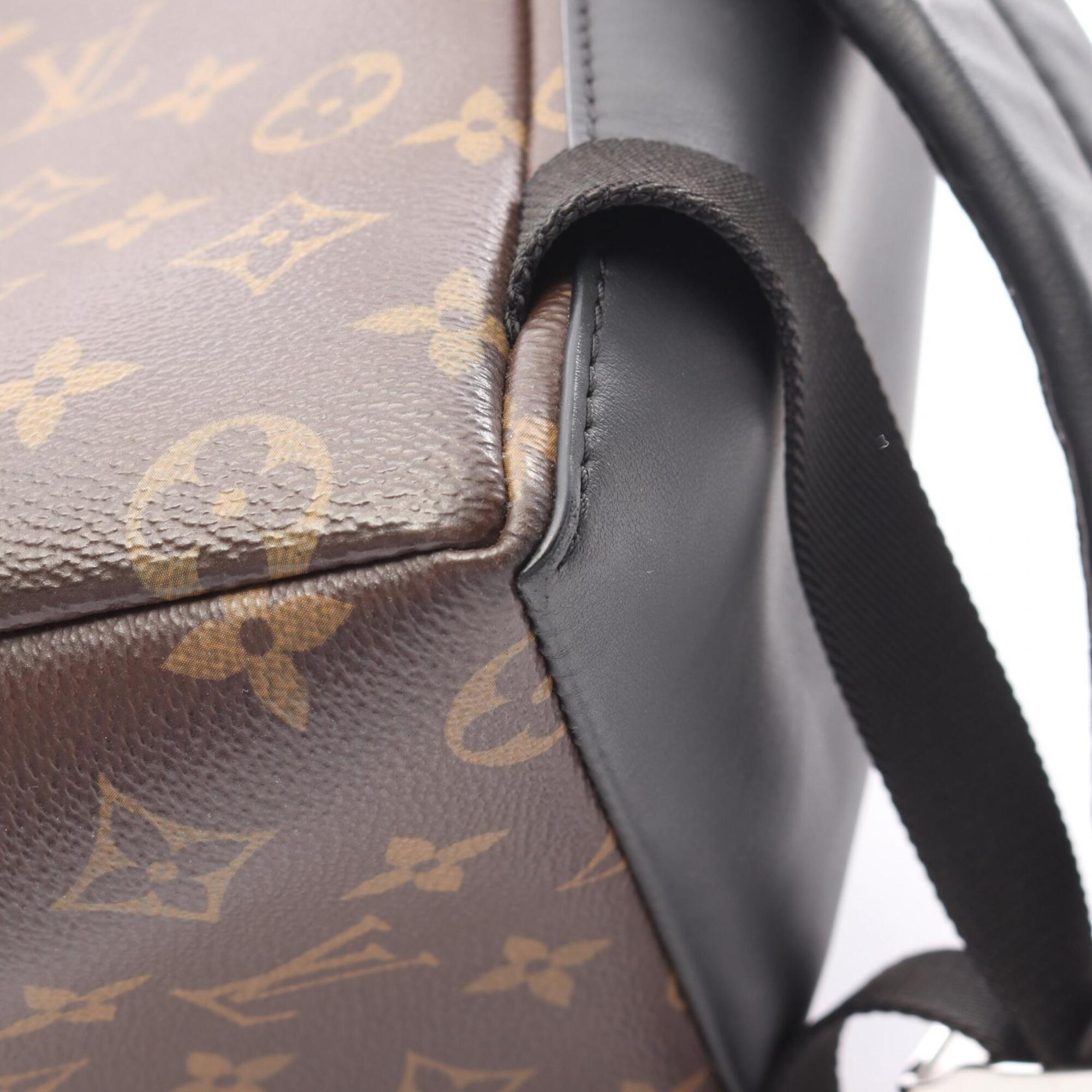 Louis Vuitton Black Brown Coated Canvas Leather Backpack Handbag (Pre-Owned)