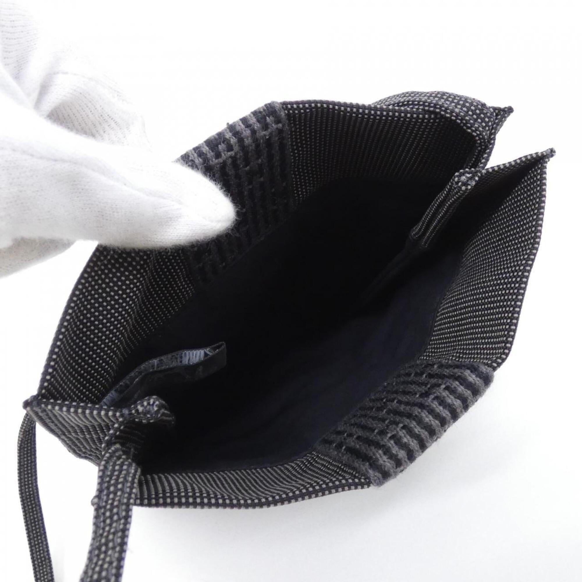 Hermes Black Canvas Pochette Shoulder Bag (Pre-Owned)