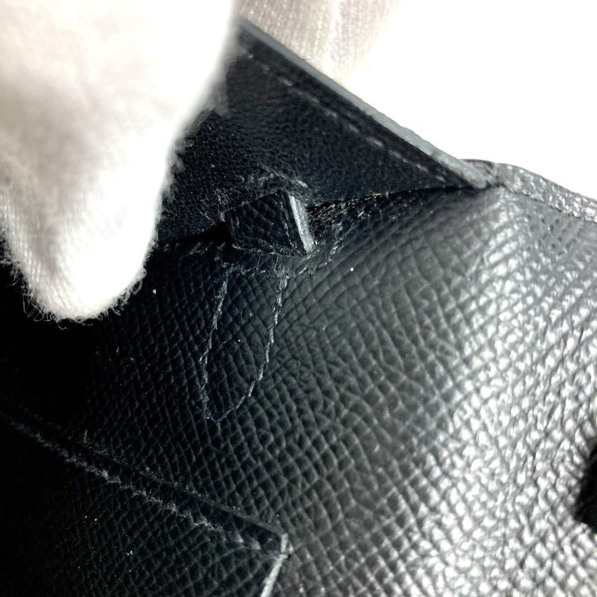 Hermes Black Epsom Leather Chain/Shoulder Wallet (Pre-Owned)