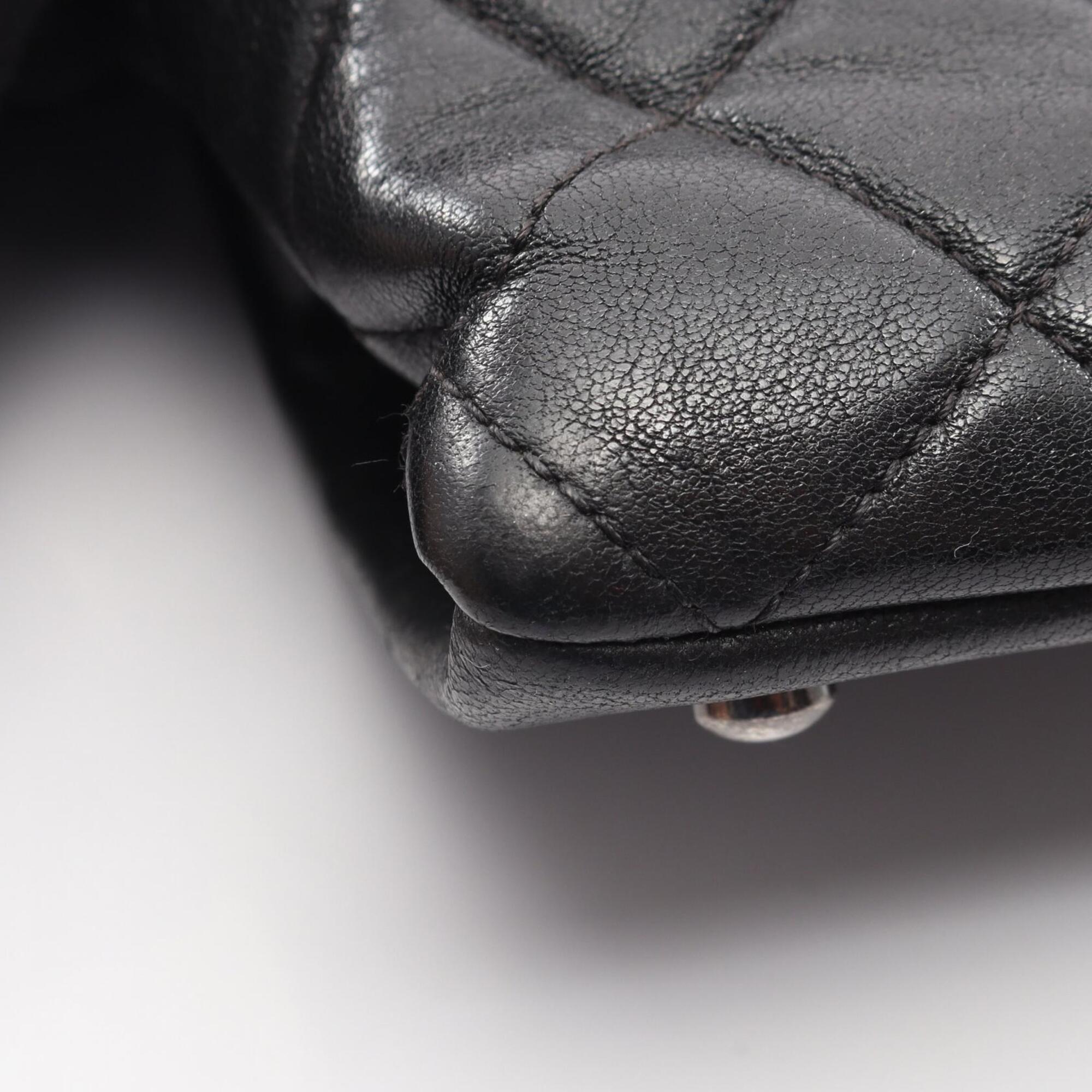 Chanel Black Leather Handbag Tote Bag (Pre-Owned)