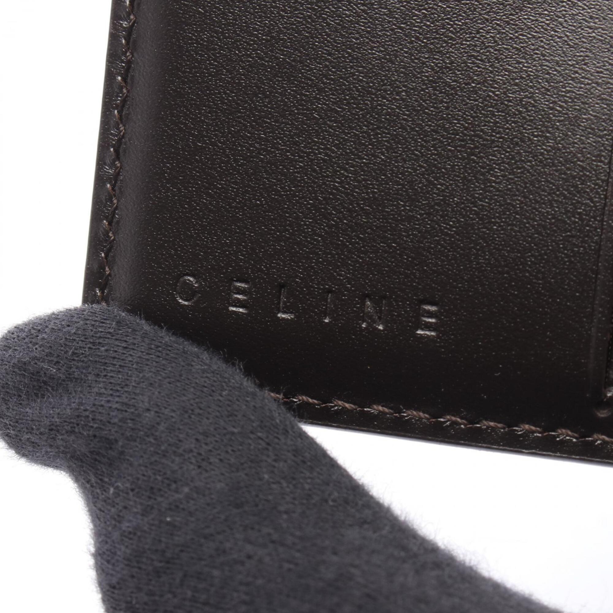 Celine Brown Canvas Leather Wallet (Bi-Fold) (Pre-Owned)