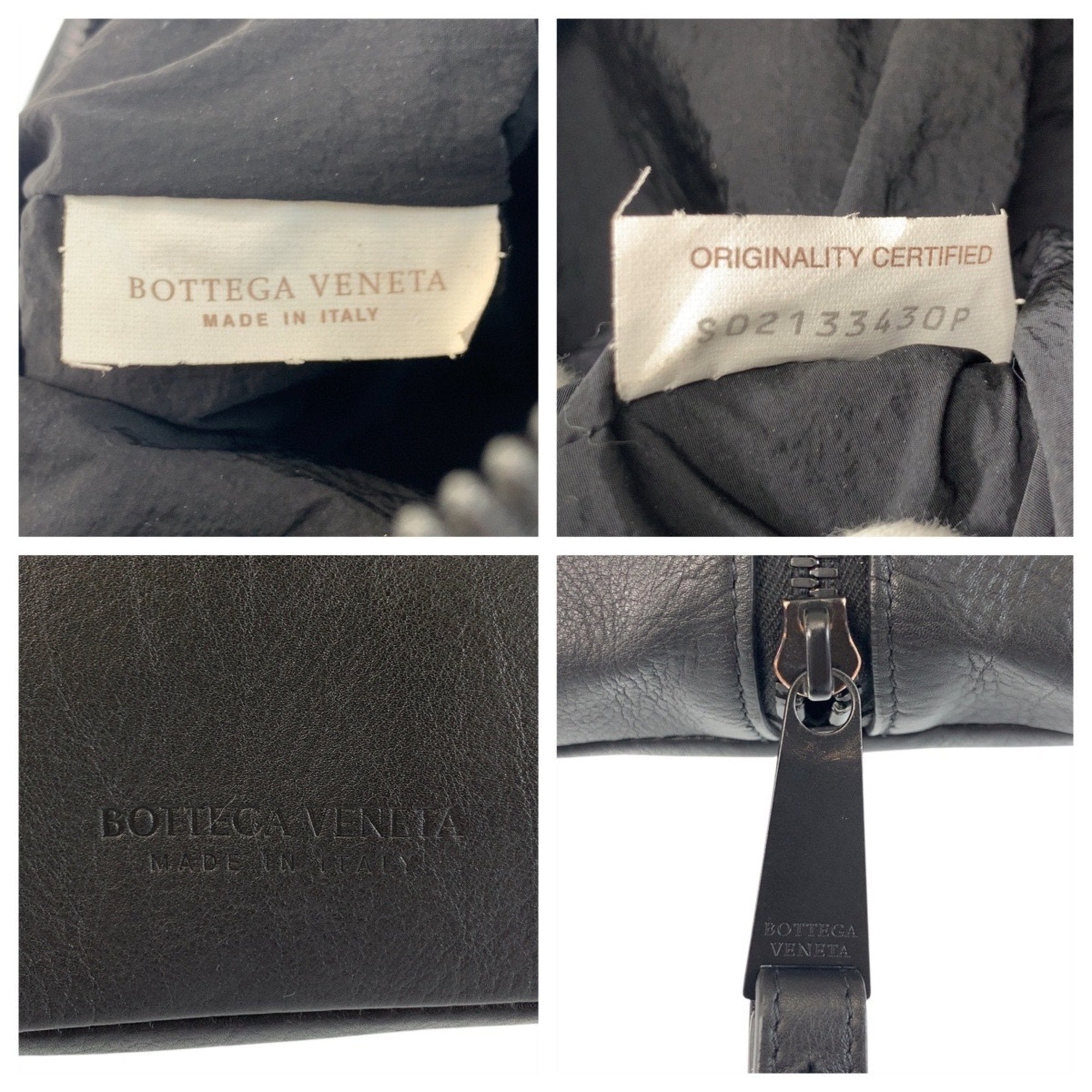 Bottega Veneta Black Leather Clutch Bag (Pre-Owned)