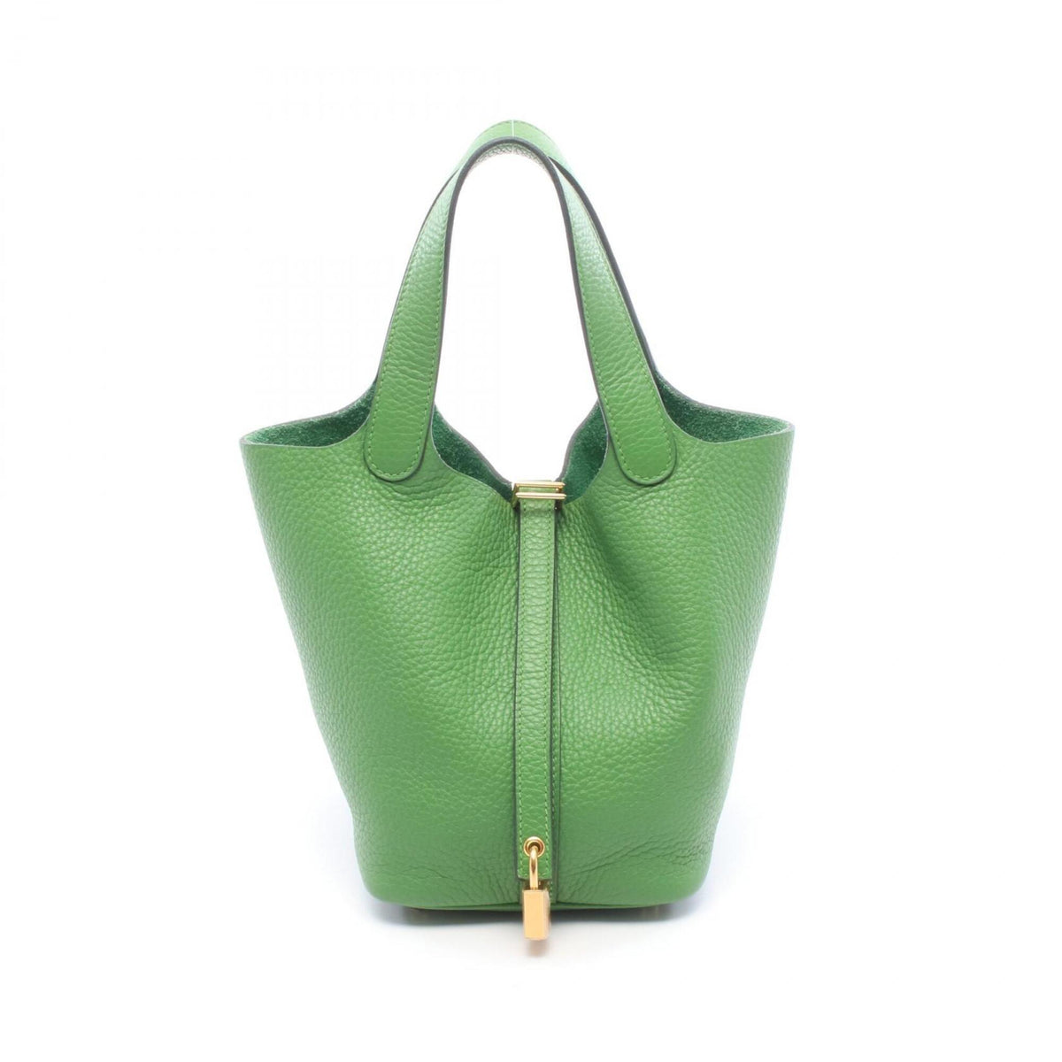 Hermes Green Taurillon Clemence Leather Handbag (Pre-Owned)