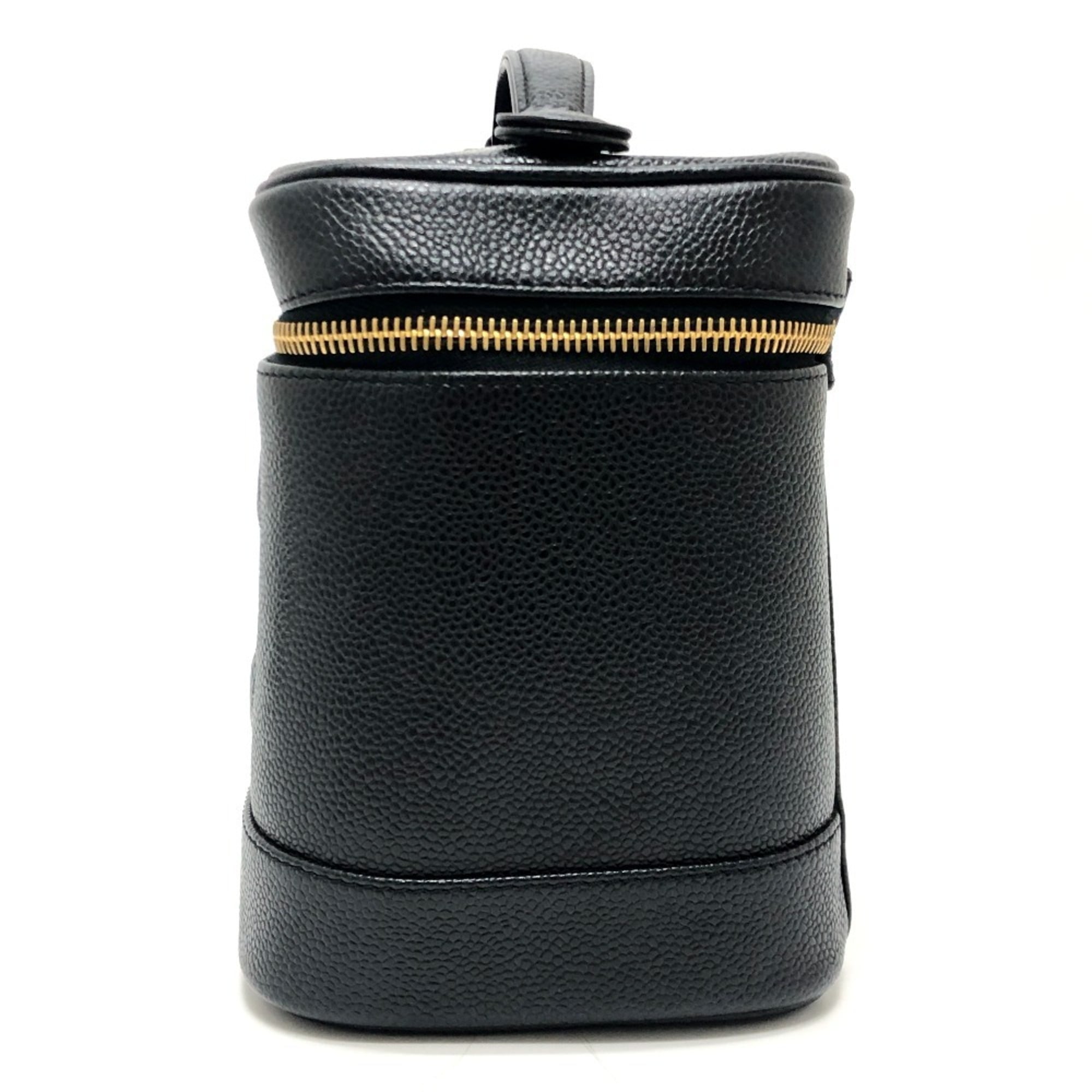 Chanel Black Grained Calfskin Handbag Vanity Bag (Pre-Owned)