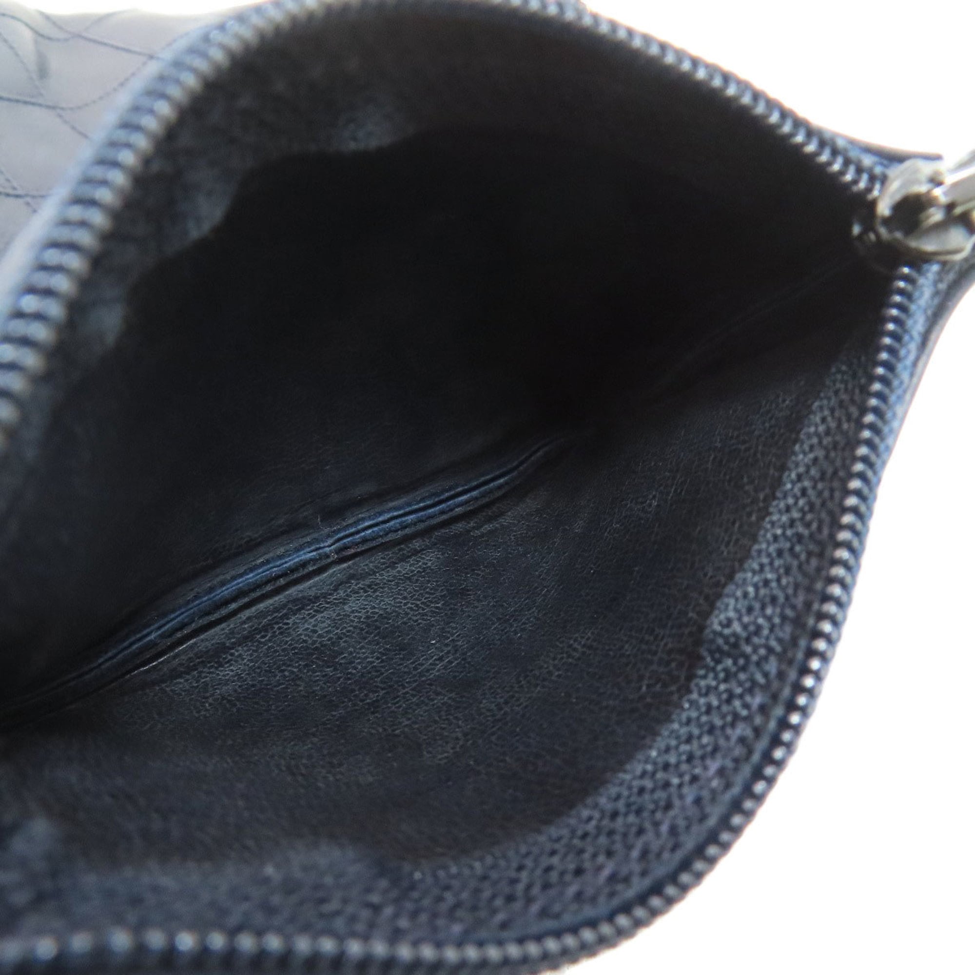 Chanel Navy Leather Pouch Shoulder Bag (Pre-Owned)