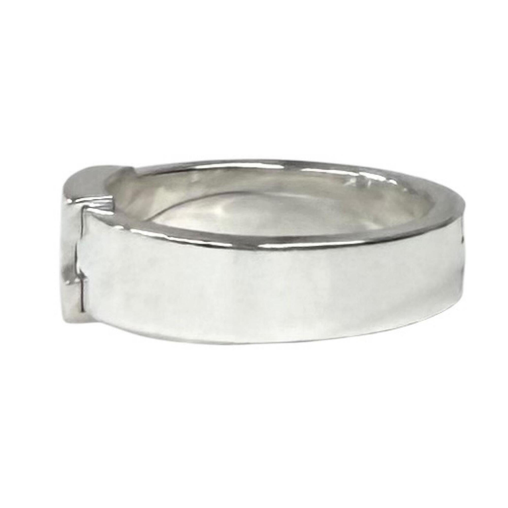 Hermes Silver Silver 925 Band Ring (Pre-Owned)