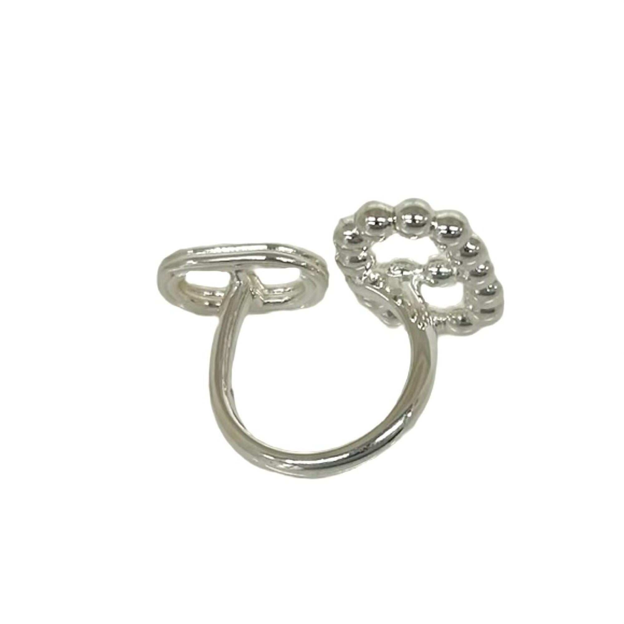 Hermes Silver Silver 925 Band Ring (Pre-Owned)