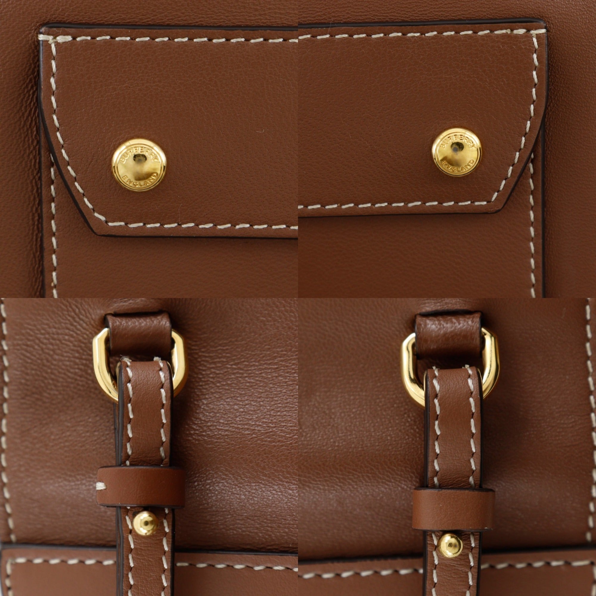 Burberry Brown Leather Clutch Bag Pochette (Pre-Owned)