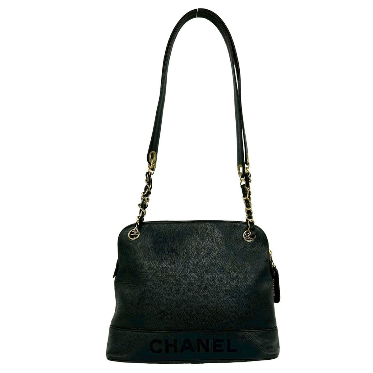 Chanel Black Grained Calfskin Shoulder Bag Tote Bag (Pre-Owned)