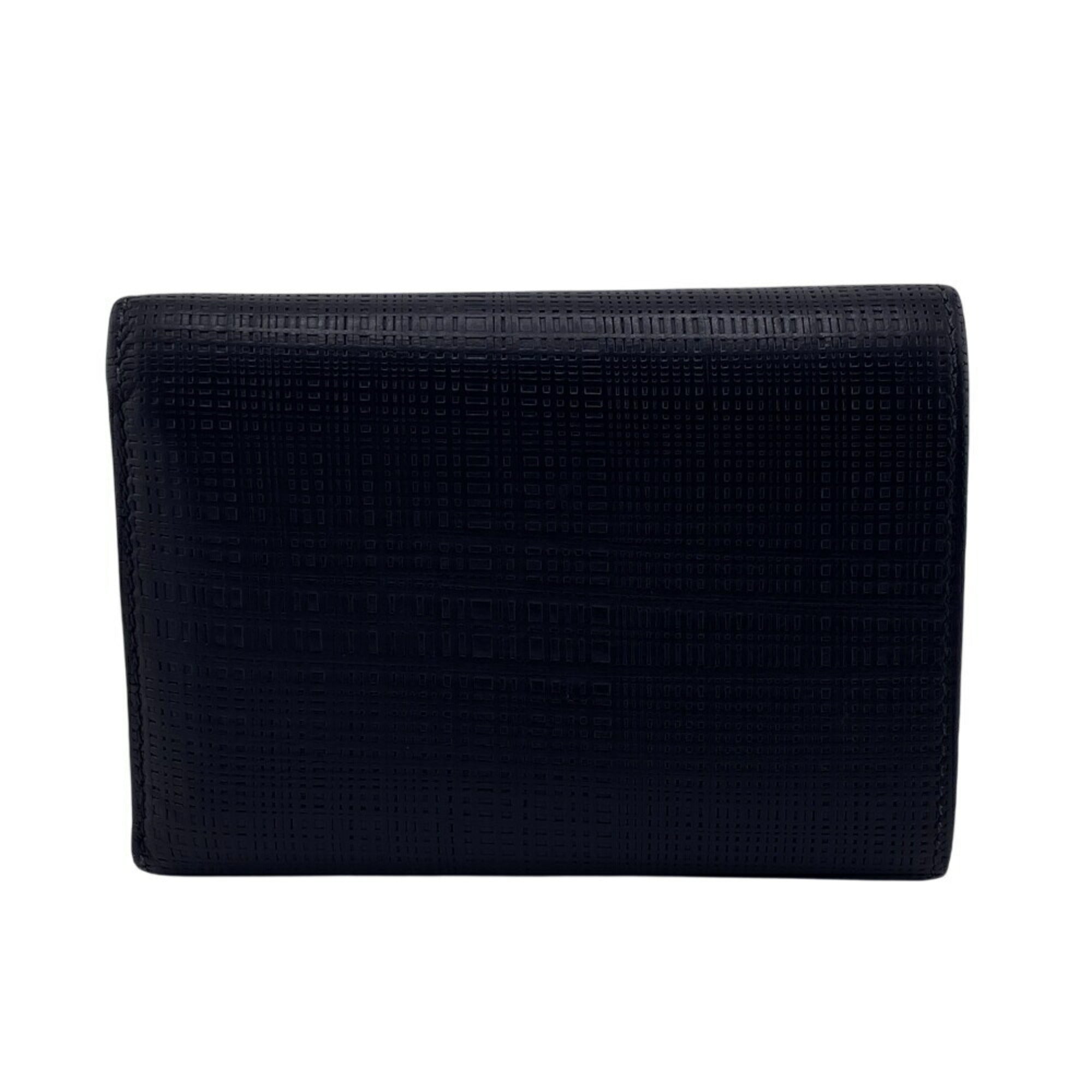 Loewe Linen Black Leather Wallet (Tri-Fold) (Pre-Owned)