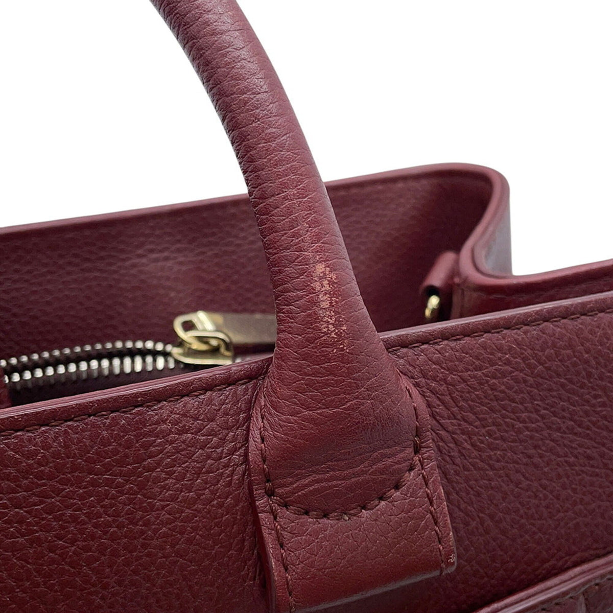 Chanel Bordeaux Champagne Gold Grained Calfskin Handbag Shoulder Bag Tote Bag (Pre-Owned)
