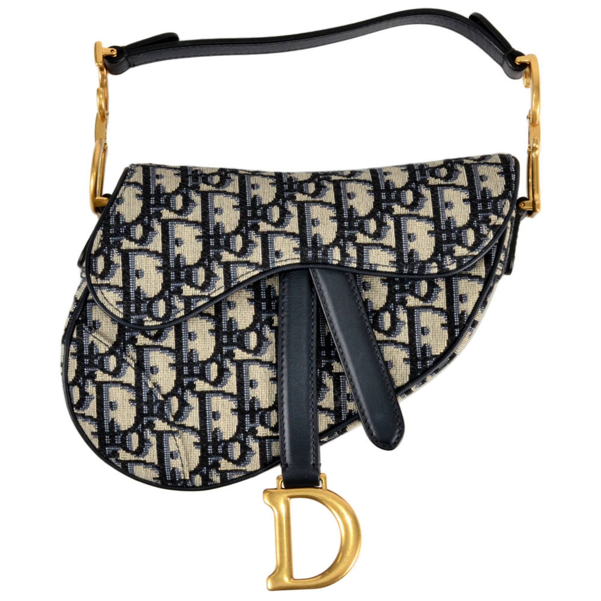 Christian Dior Navy Jacquard Handbag (Pre-Owned)